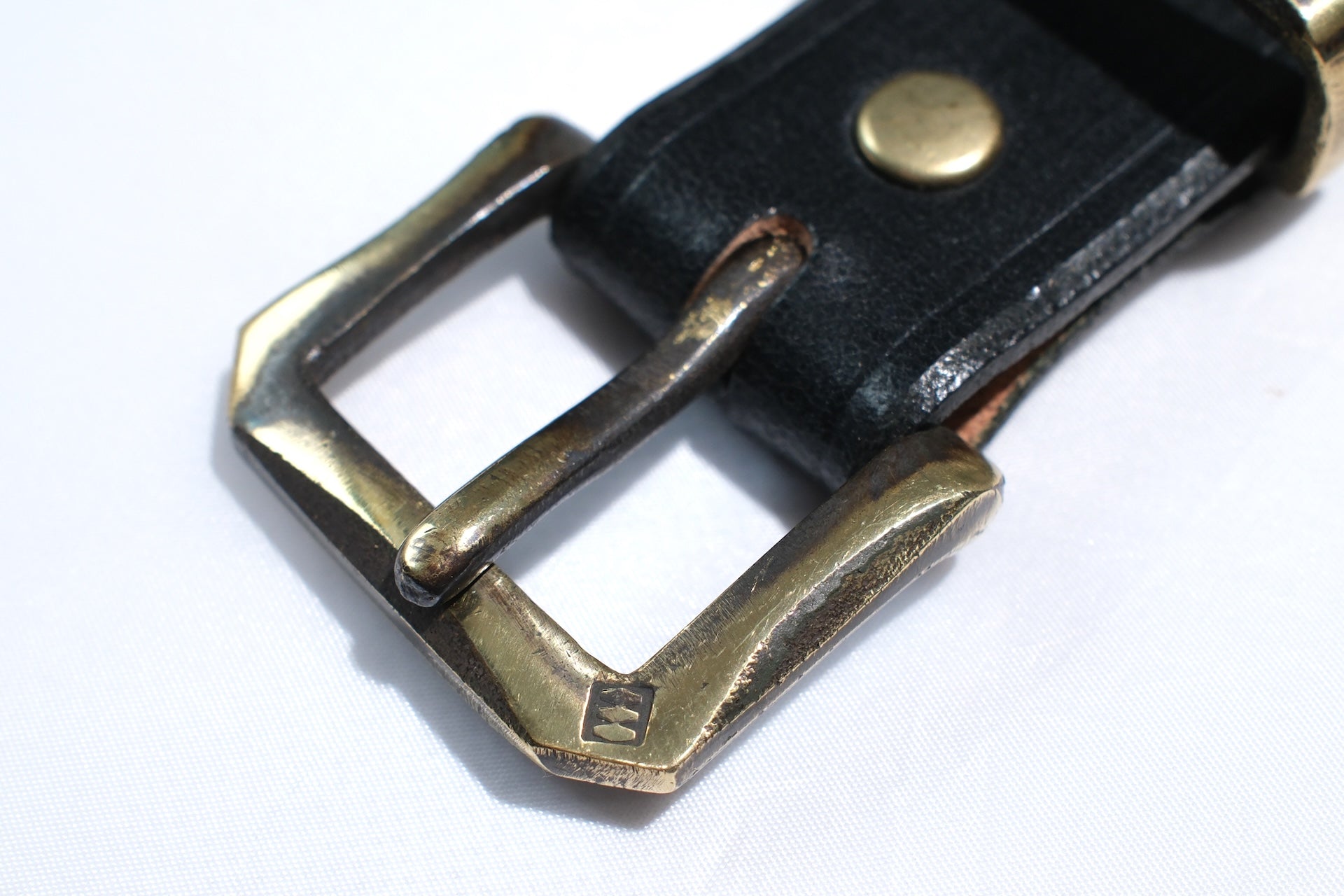 Cramp by Ginkawaten UK Bridle Cowhide Semi-Formal Belt (Black Tea-core)