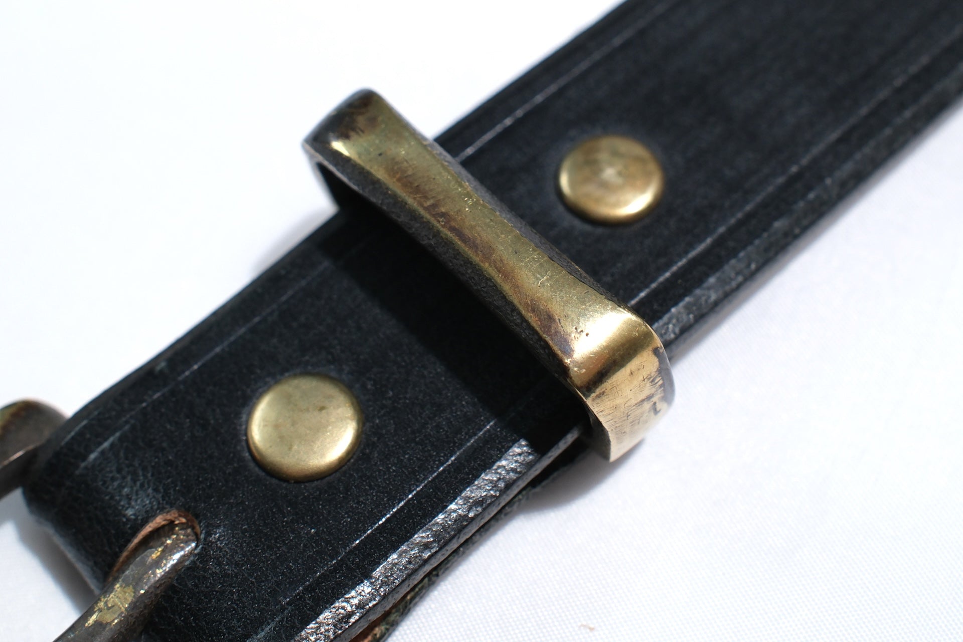 Cramp by Ginkawaten UK Bridle Cowhide Semi-Formal Belt (Black Tea-core)