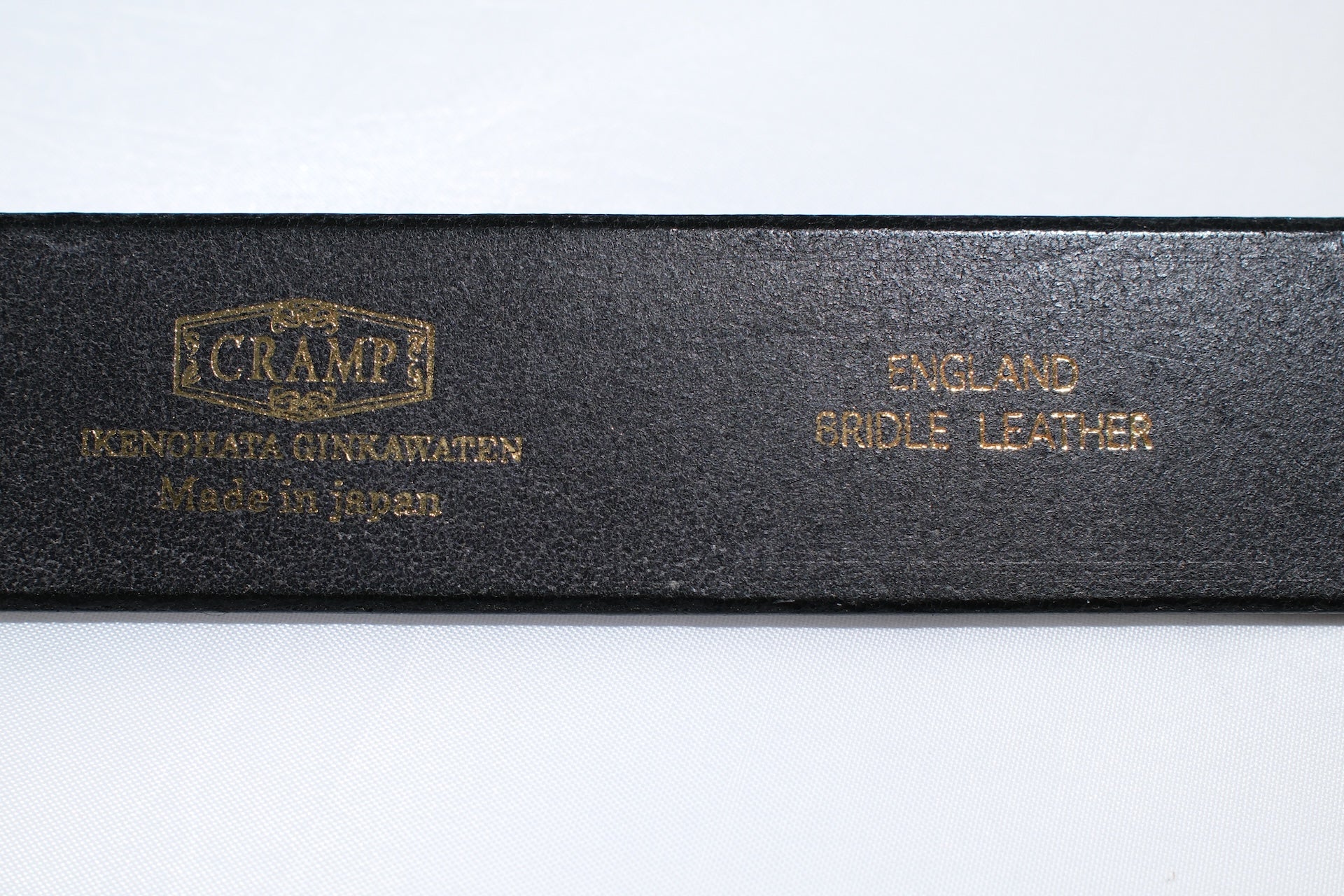 Cramp by Ginkawaten UK Bridle Cowhide Semi-Formal Belt (Black Tea-core)