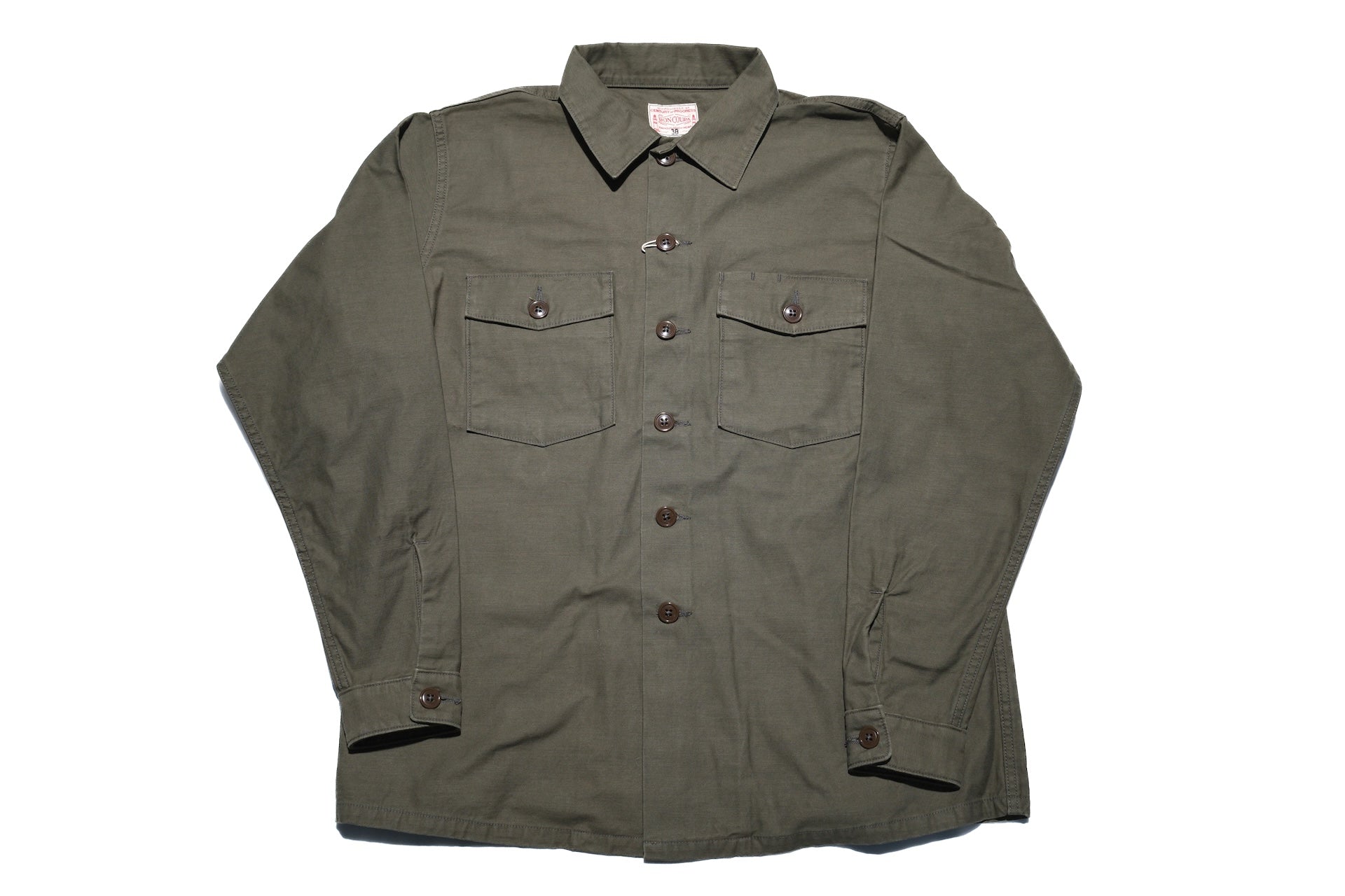 BONCOURA 12.5oz Back Satin US Army Utility Jacketed Shirt (Olive)