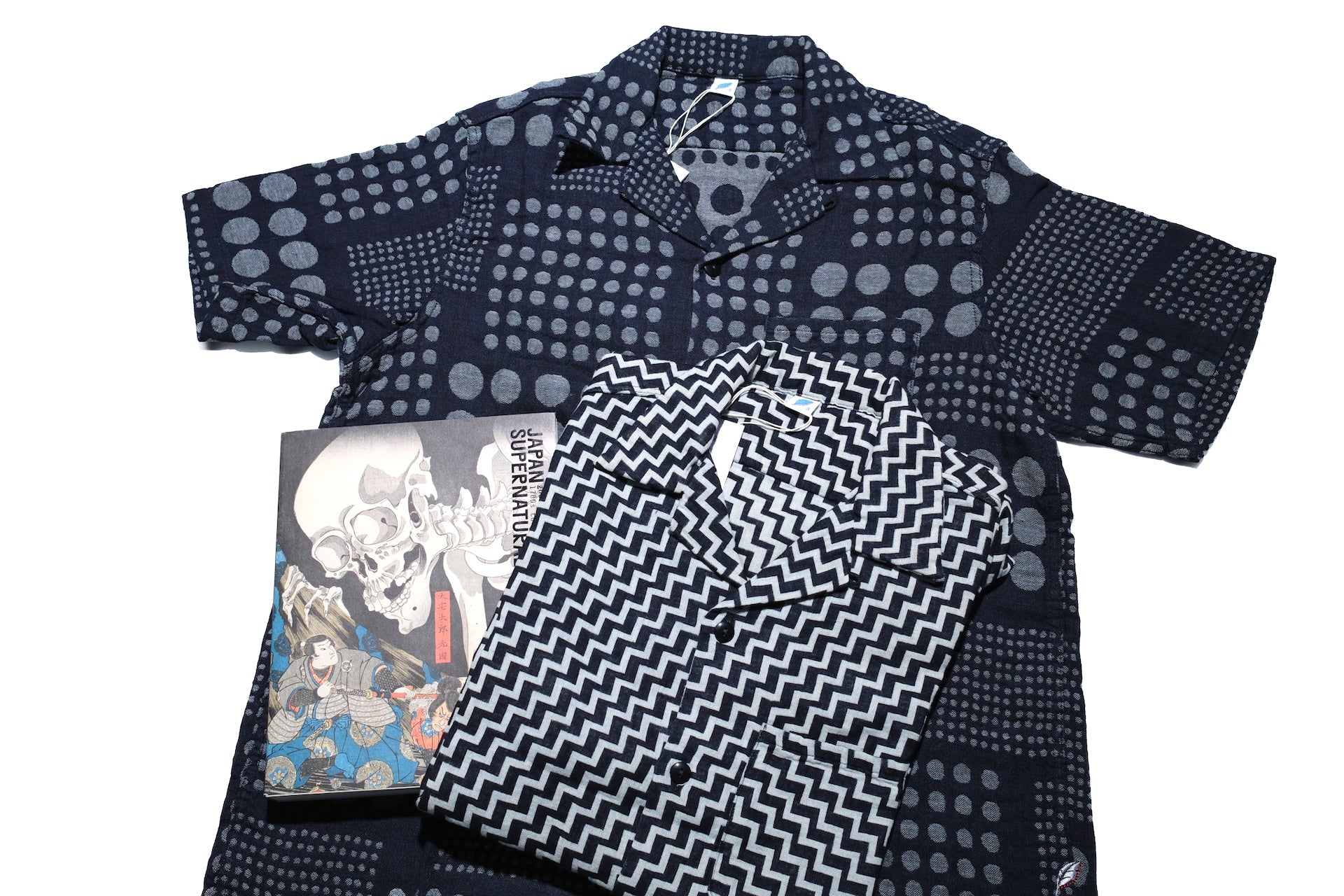 Pure Blue Japan Indigo Dyed "Ziggy Waves" S/S Open Collar Shirt