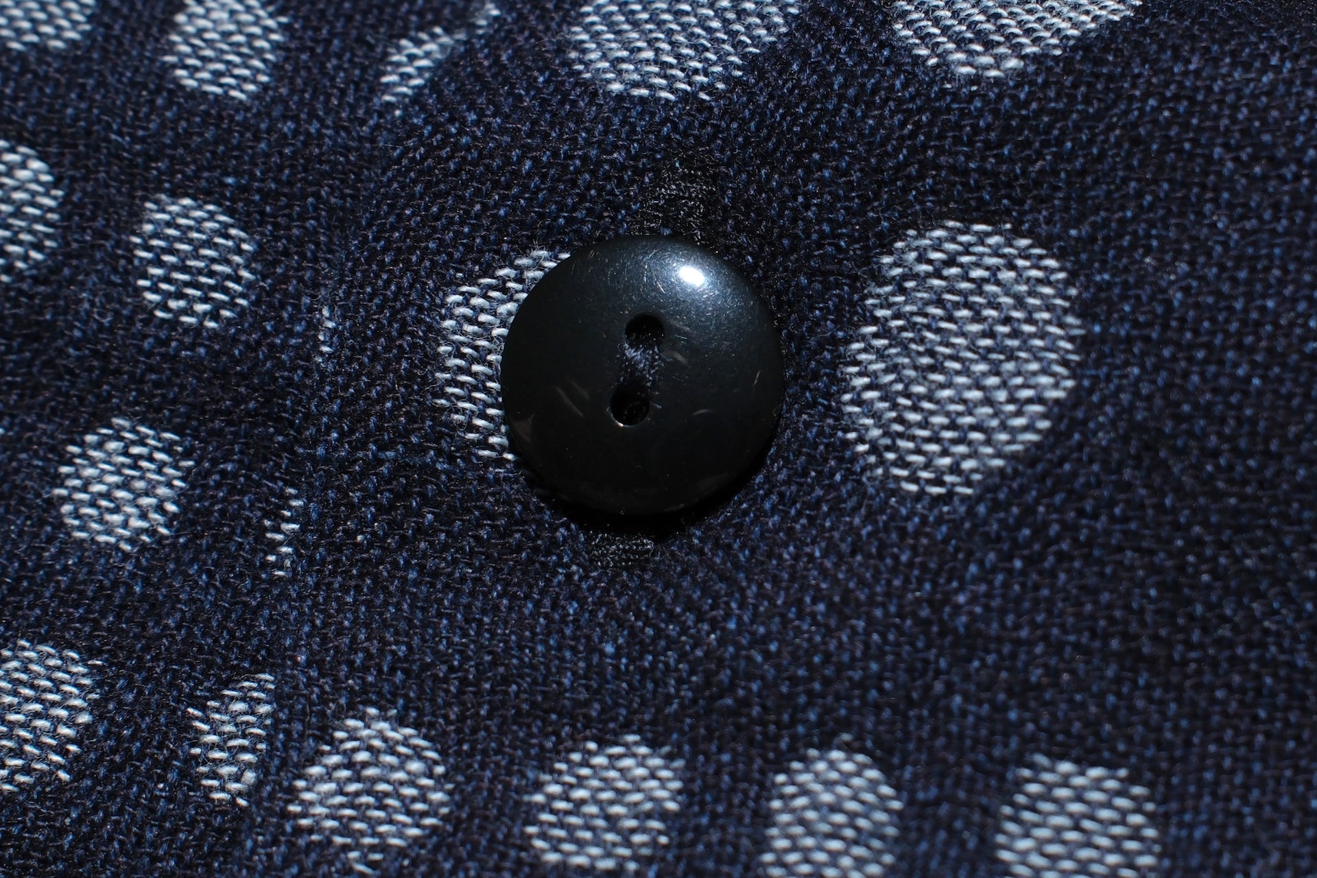 Pure Blue Japan Indigo Dyed “Dimensional Dots” S/S Open Collar Shirt