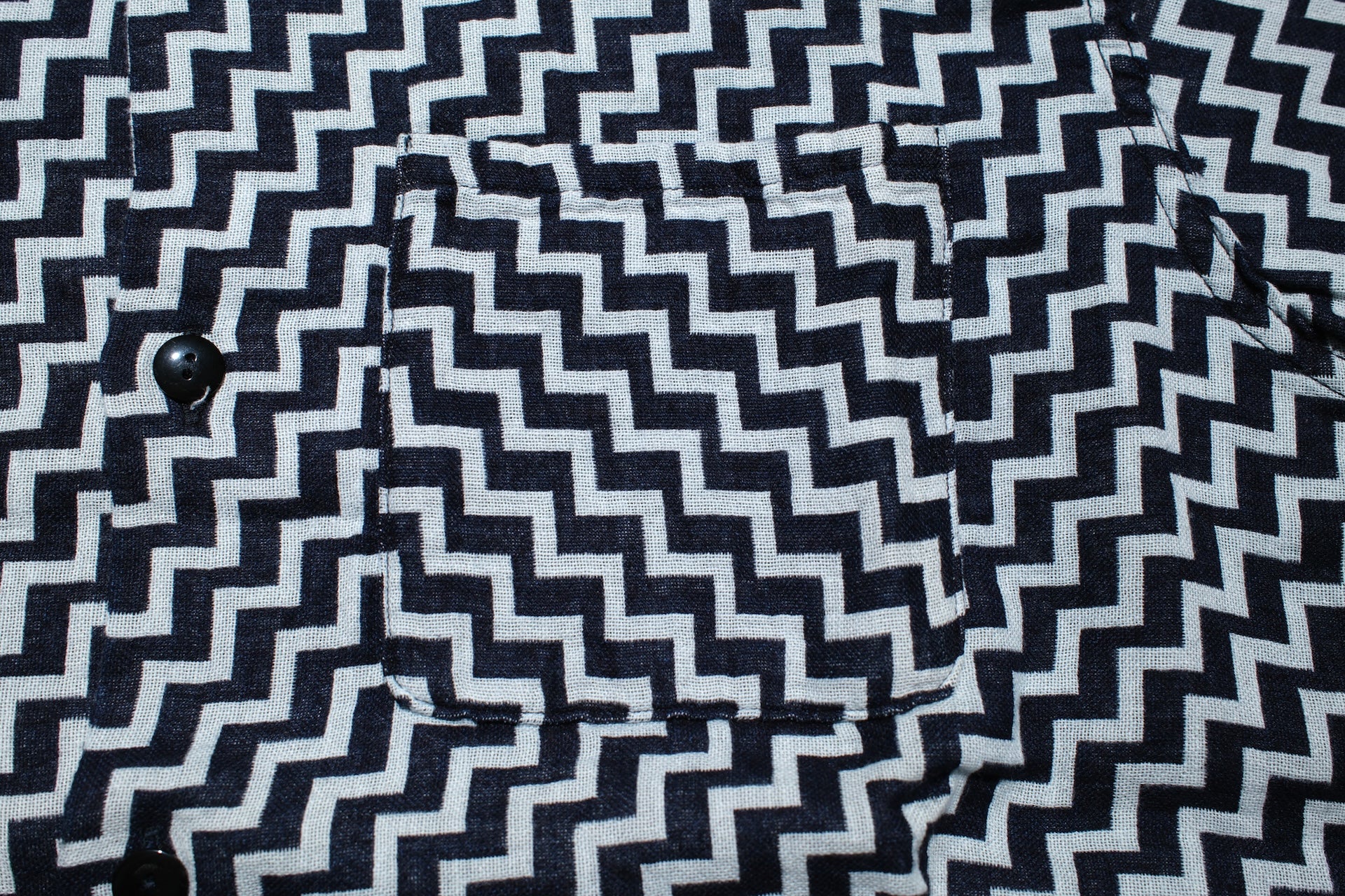 Pure Blue Japan Indigo Dyed "Ziggy Waves" S/S Open Collar Shirt
