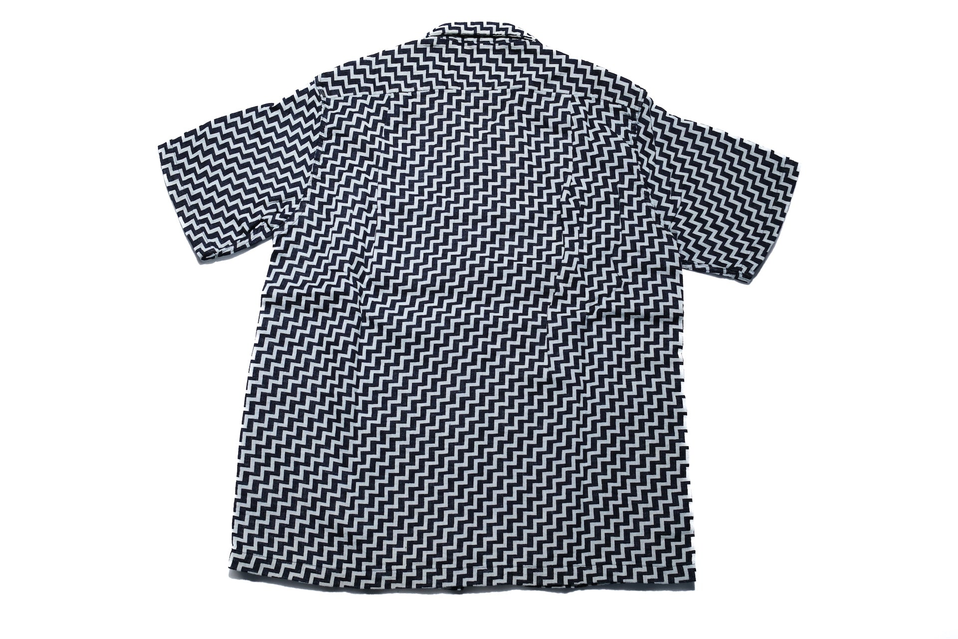 Pure Blue Japan Indigo Dyed "Ziggy Waves" S/S Open Collar Shirt