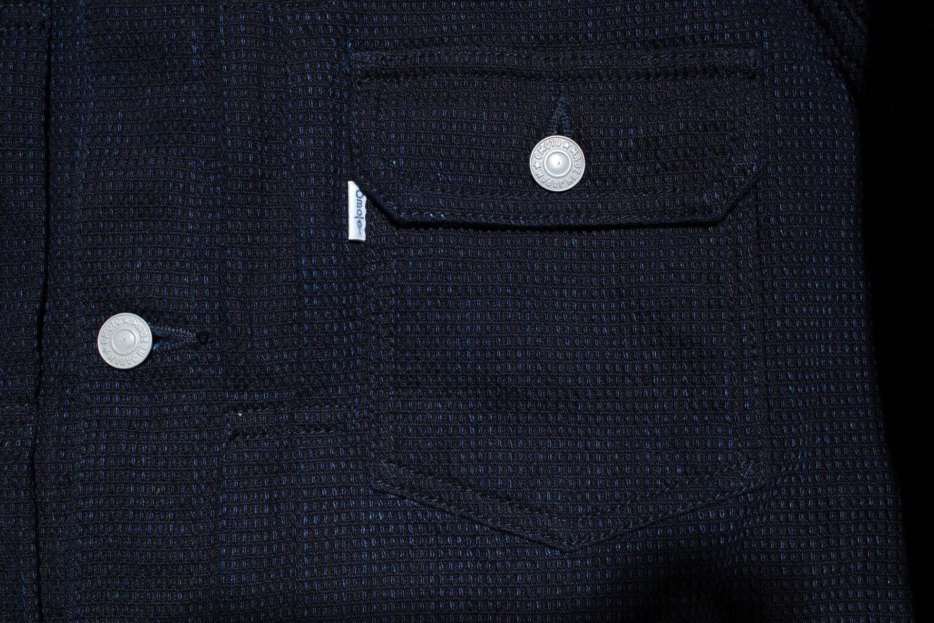Omoto Denim 12oz Indigo Dyed "Cube Sashiko" Modified Type 2 Jacket