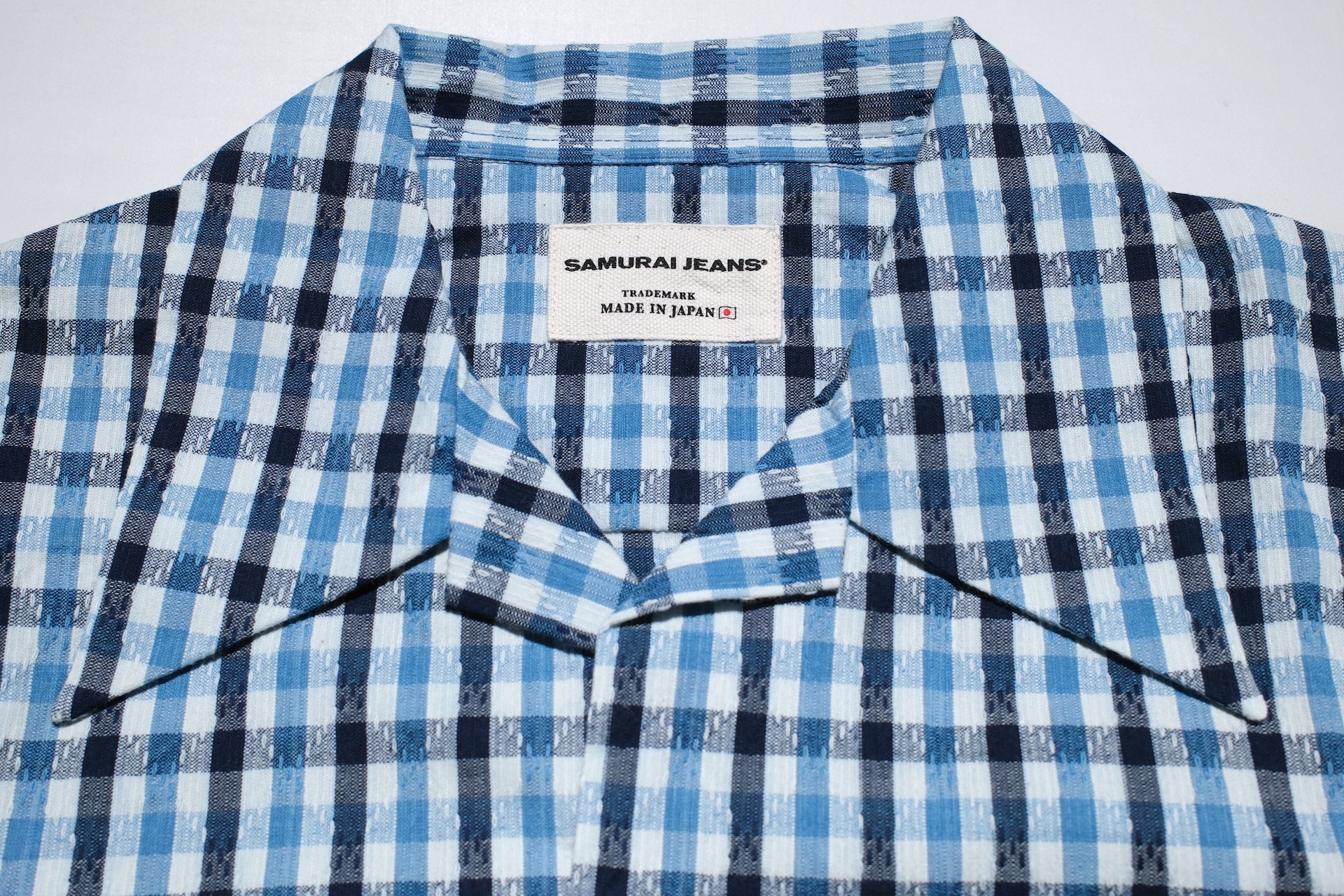 Samurai Natural Indigo Dyed “Diamond Sashiko” S/S Aloha Shirt