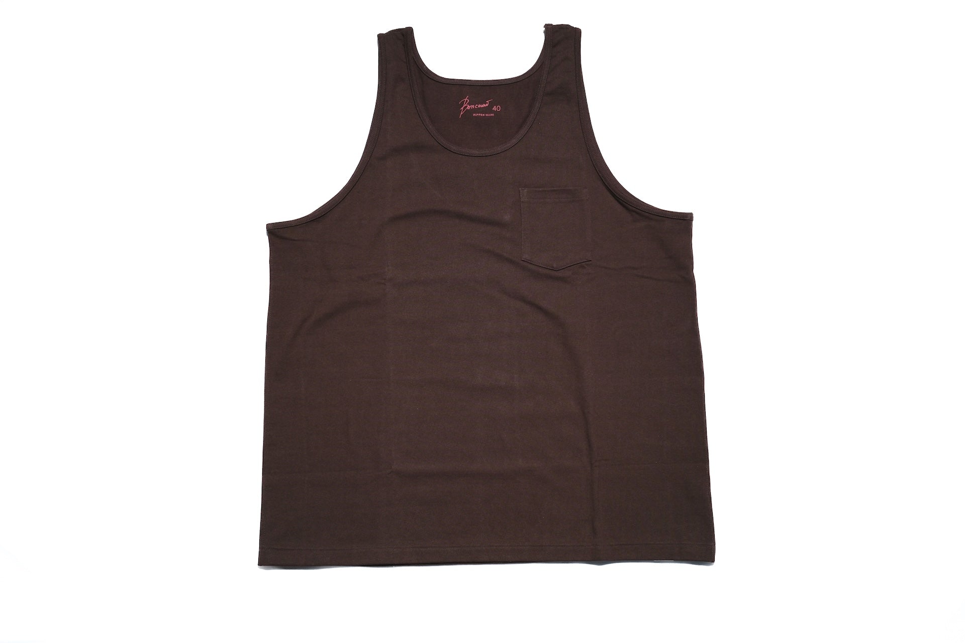 Boncoura 10oz Ultra Heavy Loopwheeled Tank Tee (Brown)