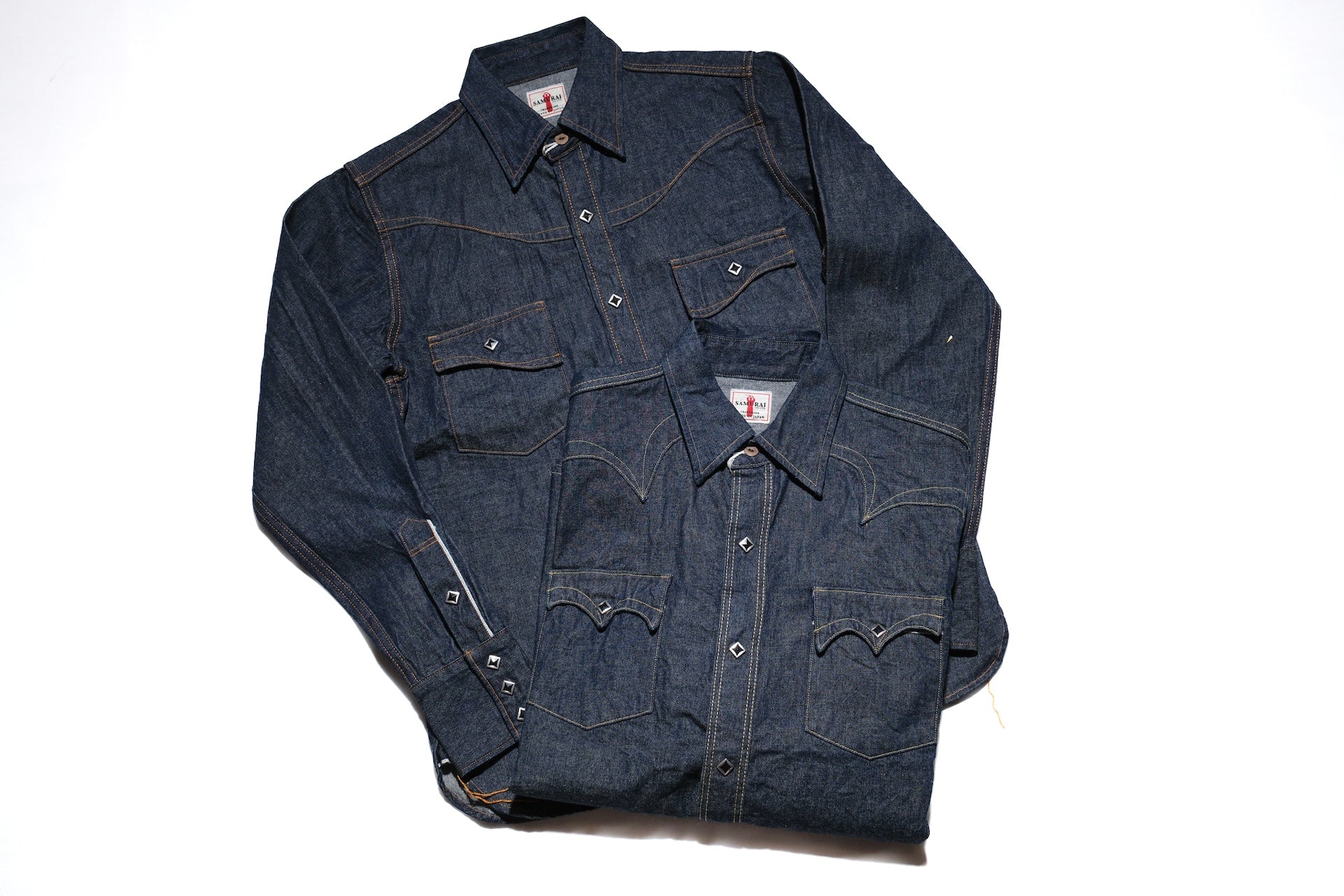 Samurai 10oz "Kamome" Indigo Dyed Selvage Denim Western Shirt