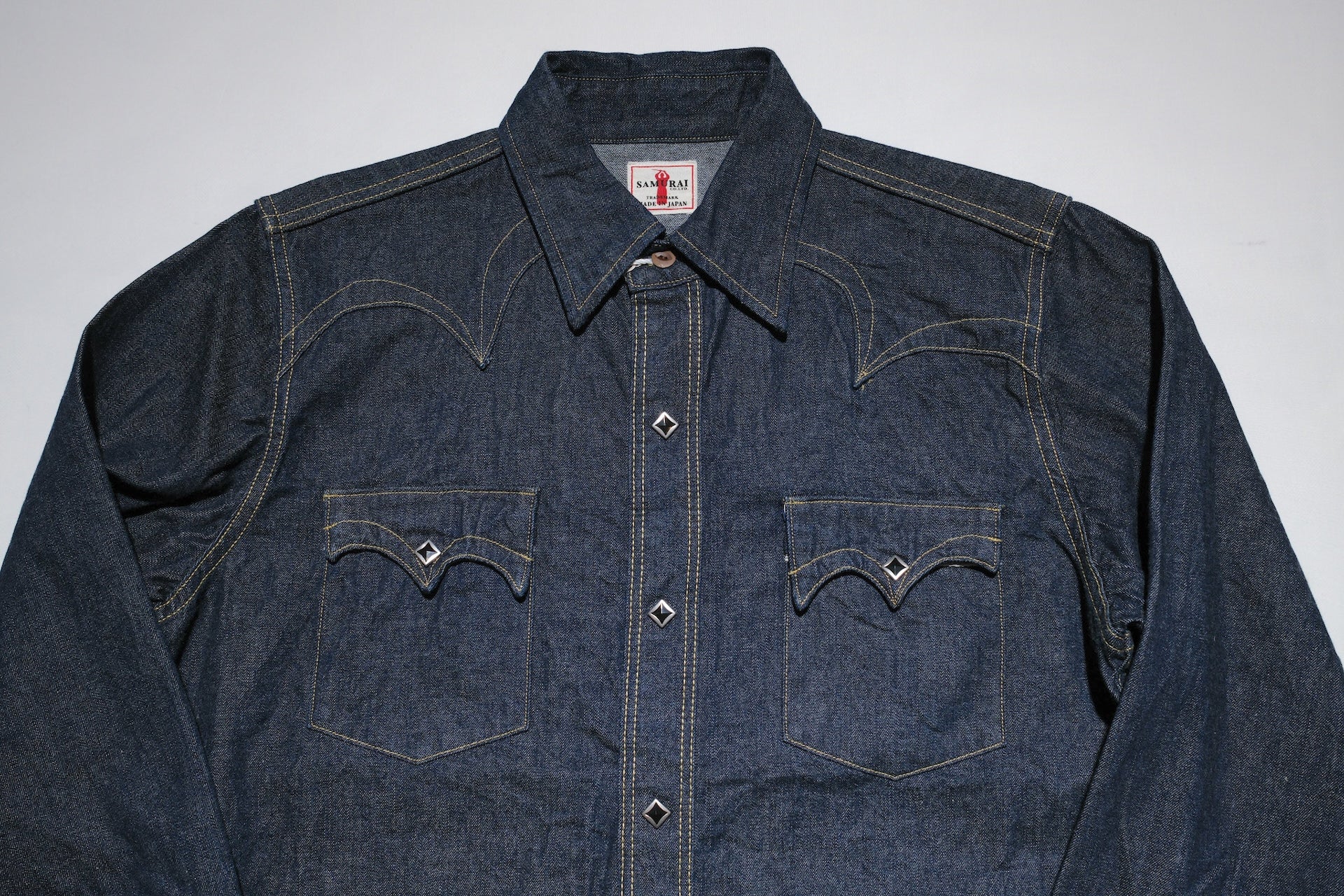 Samurai 10oz "Kamome" Indigo Dyed Selvage Denim Western Shirt