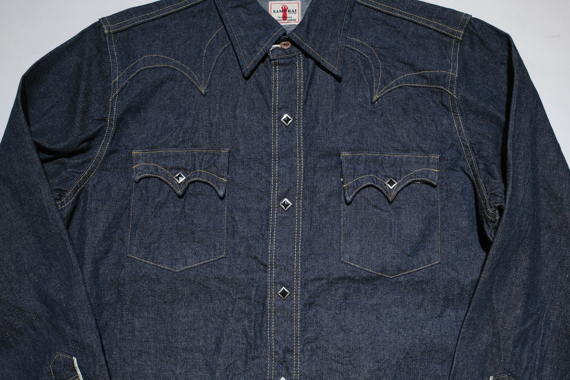 Samurai 10oz "Kamome" Indigo Dyed Selvage Denim Western Shirt