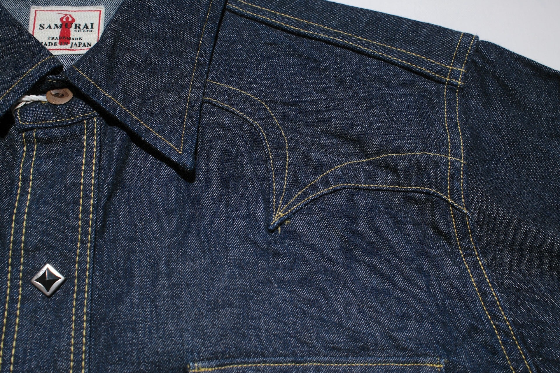 Samurai 10oz "Kamome" Indigo Dyed Selvage Denim Western Shirt