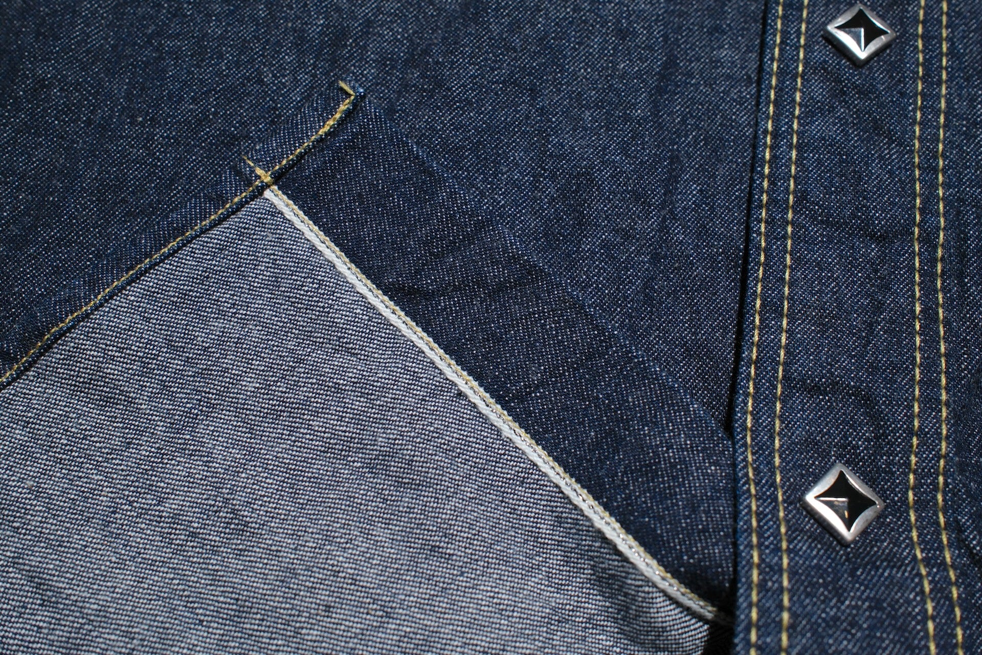 Samurai 10oz "Kamome" Indigo Dyed Selvage Denim Western Shirt