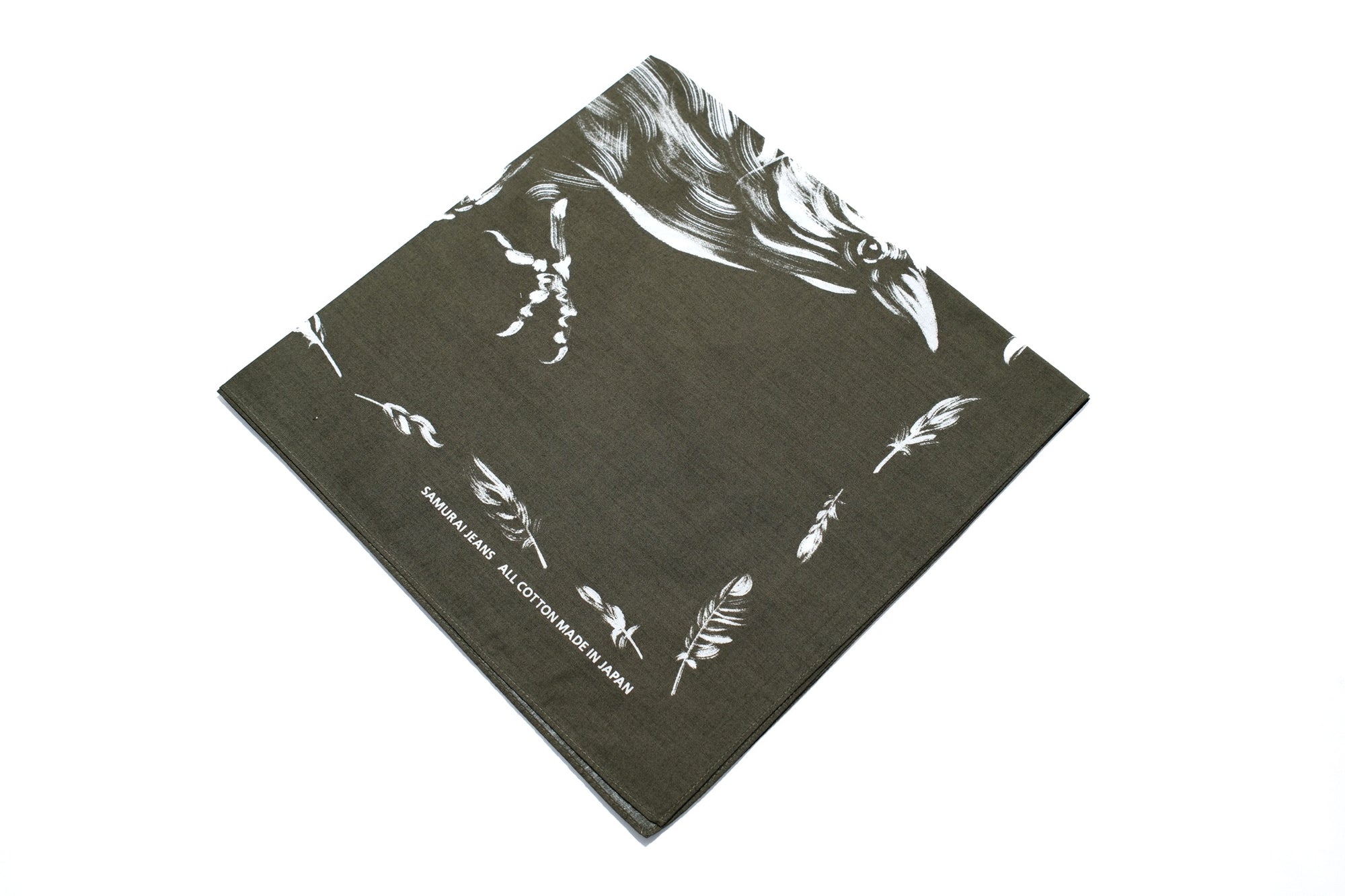 Samurai "Yatagarasu" Cotton Bandana (Olive)