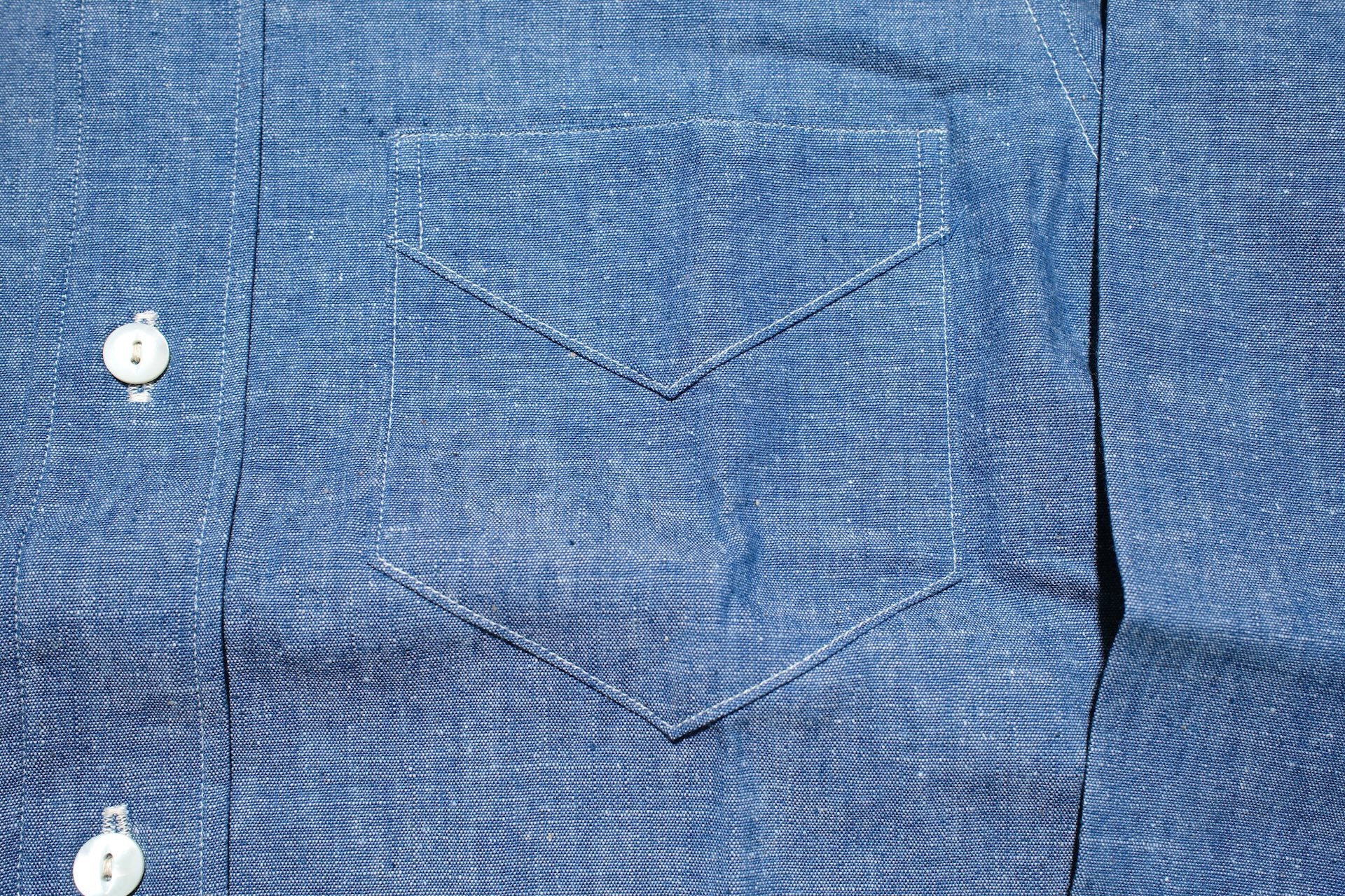Warehouse Co. 6oz Selvage Chambray "New Deal Programs" Workshirt (Indigo)