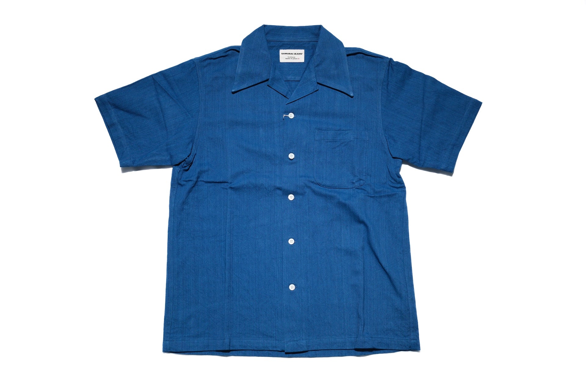 Samurai 10oz Natural Indigo Dyed HBT S/S Aloha Shirt