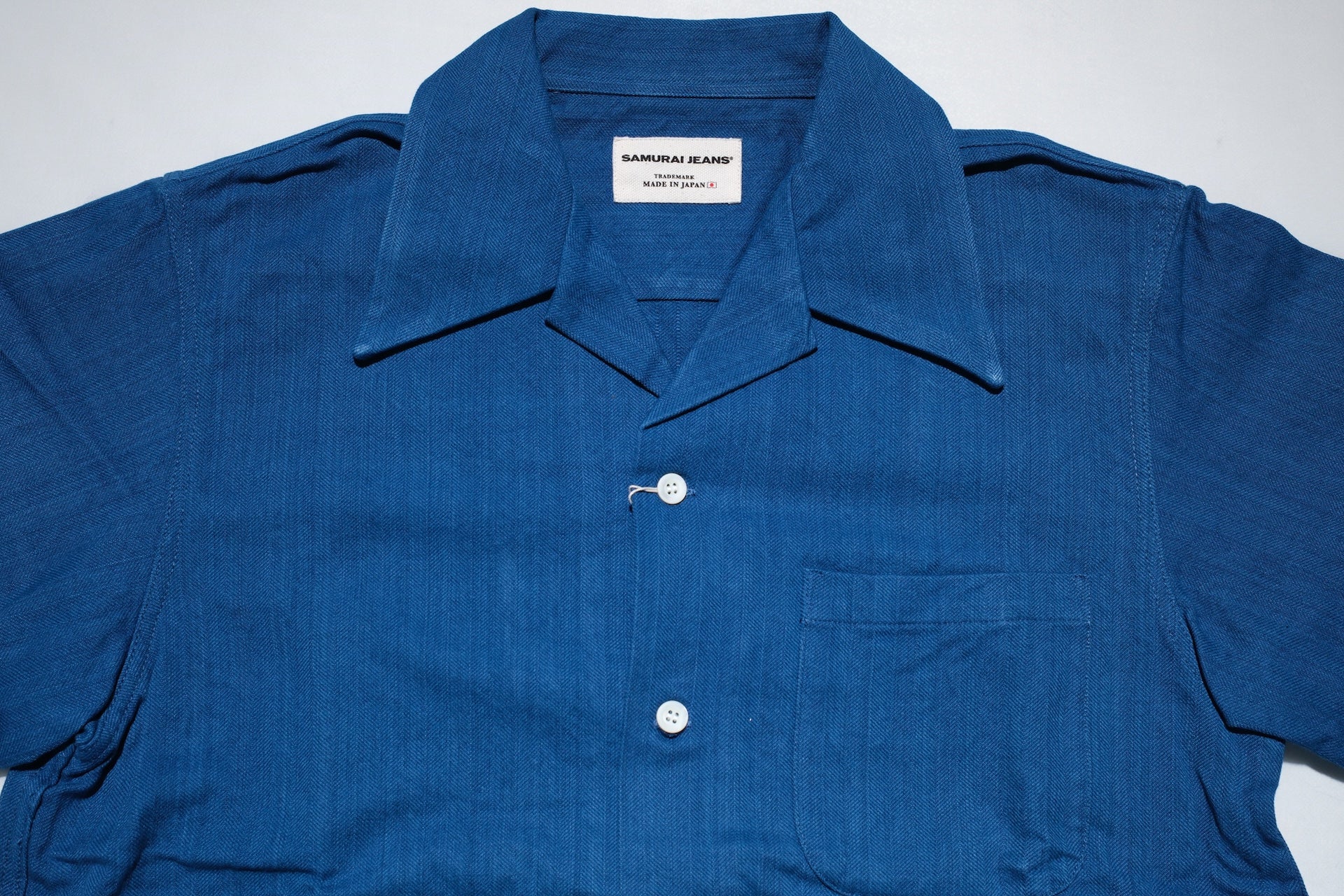 Samurai 10oz Natural Indigo Dyed HBT S/S Aloha Shirt