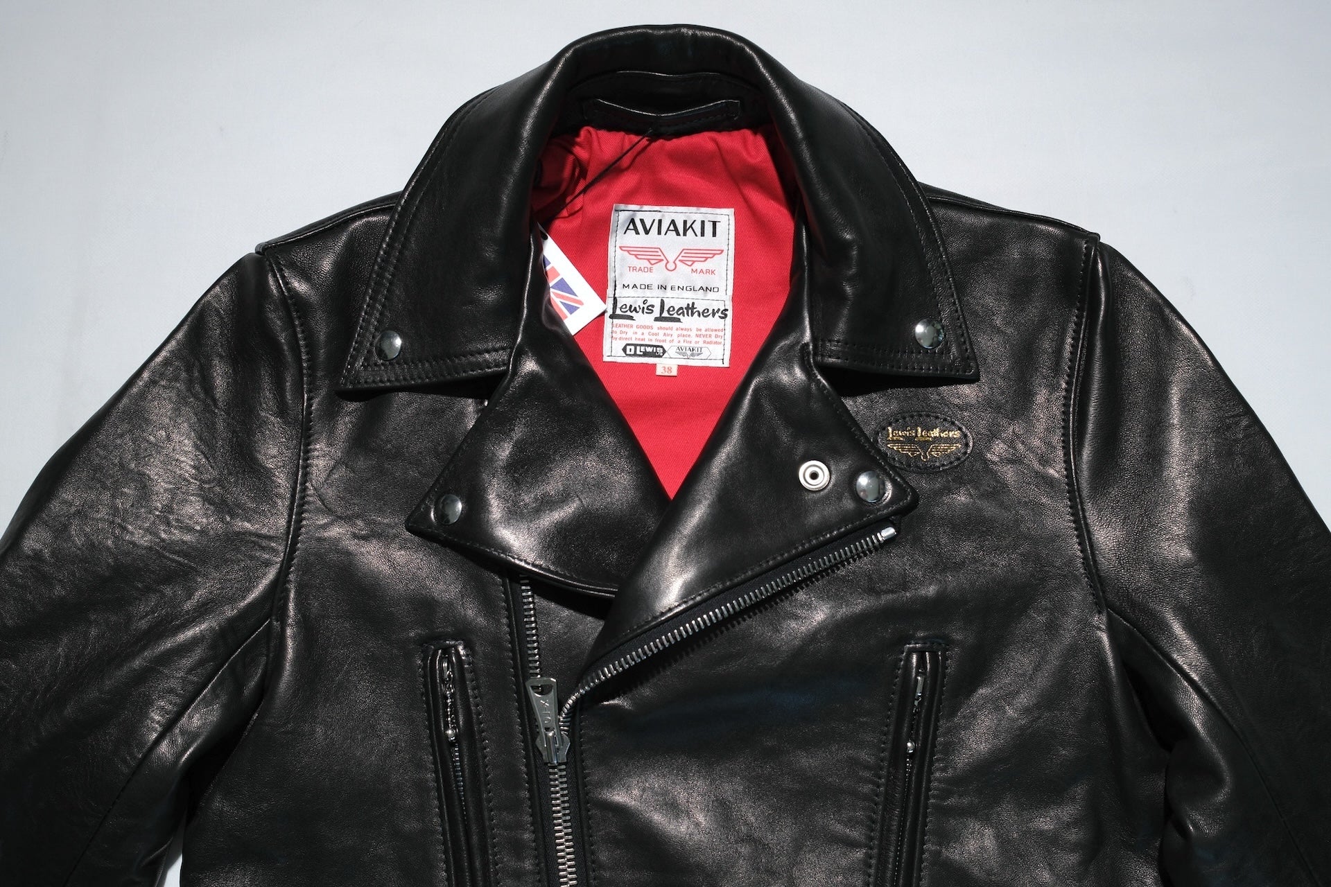 Lewis Leathers Black Sheepskin Lightning 402T (Tight fit)