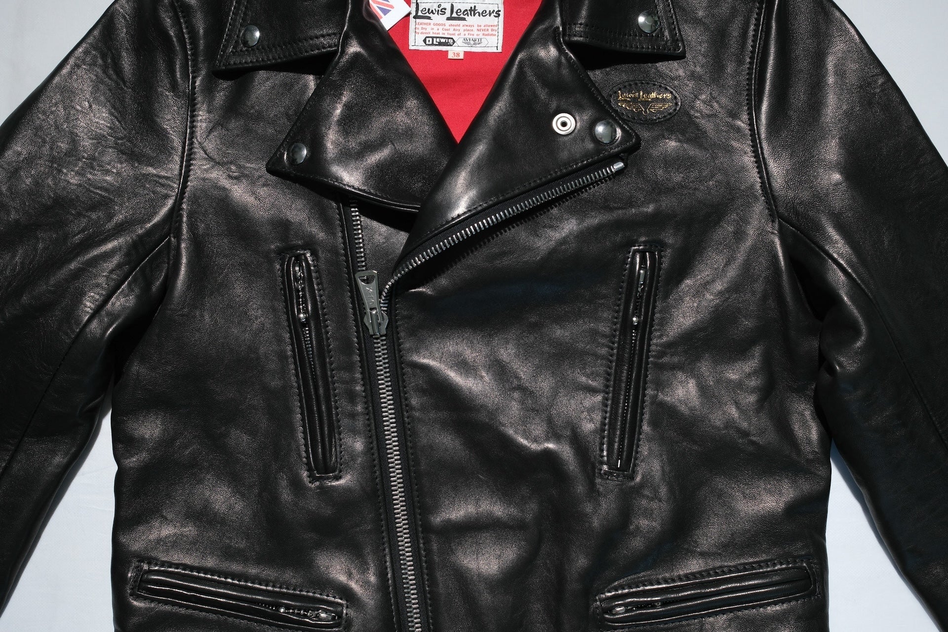 Lewis Leathers Black Sheepskin Lightning 402T (Tight fit)