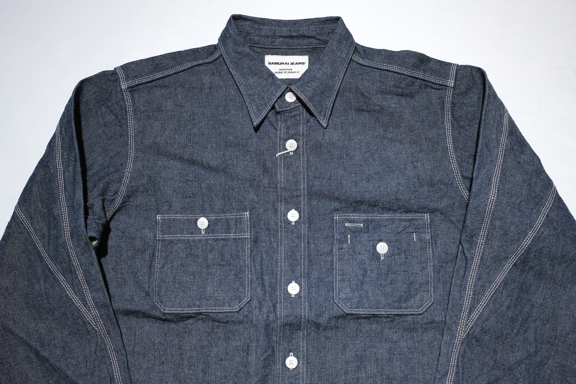 Samurai 13oz Indigo Dyed Selvage Denim Early Workshirt (Oversea Edition)