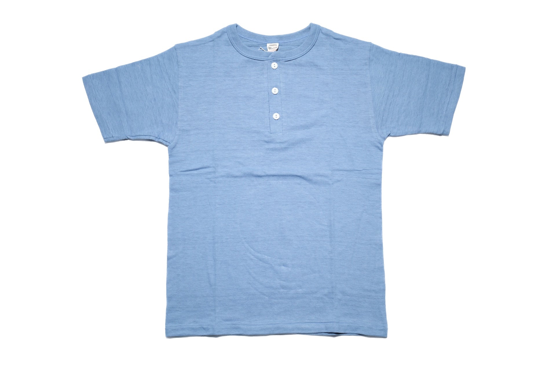 Warehouse 5.5oz "Bamboo Textured" Henley Tee (Pale Blue)