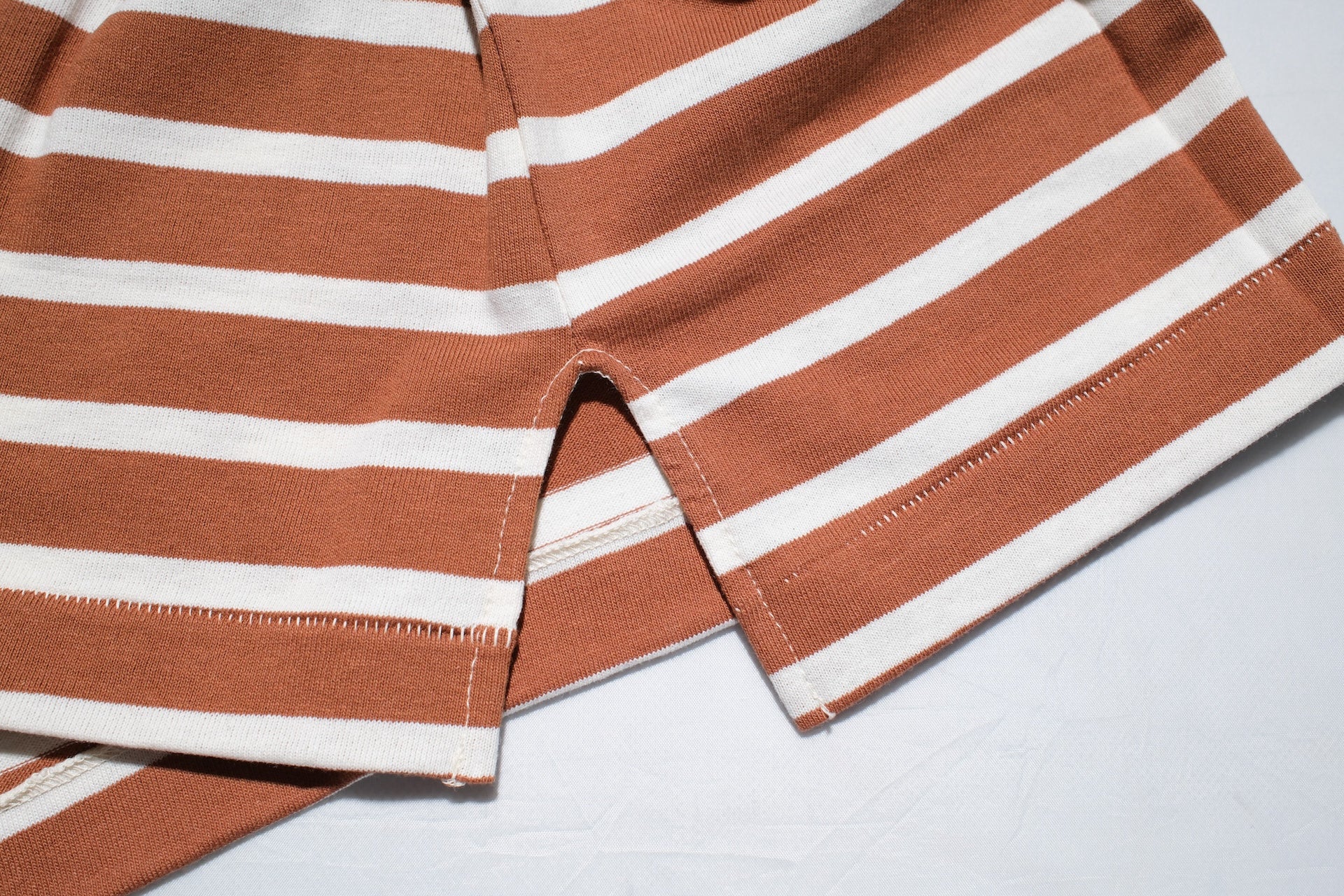 John Gluckow X Warehouse Co. 6oz "Deck" Loopwheeled Pocket Tee (Brown X Off White)