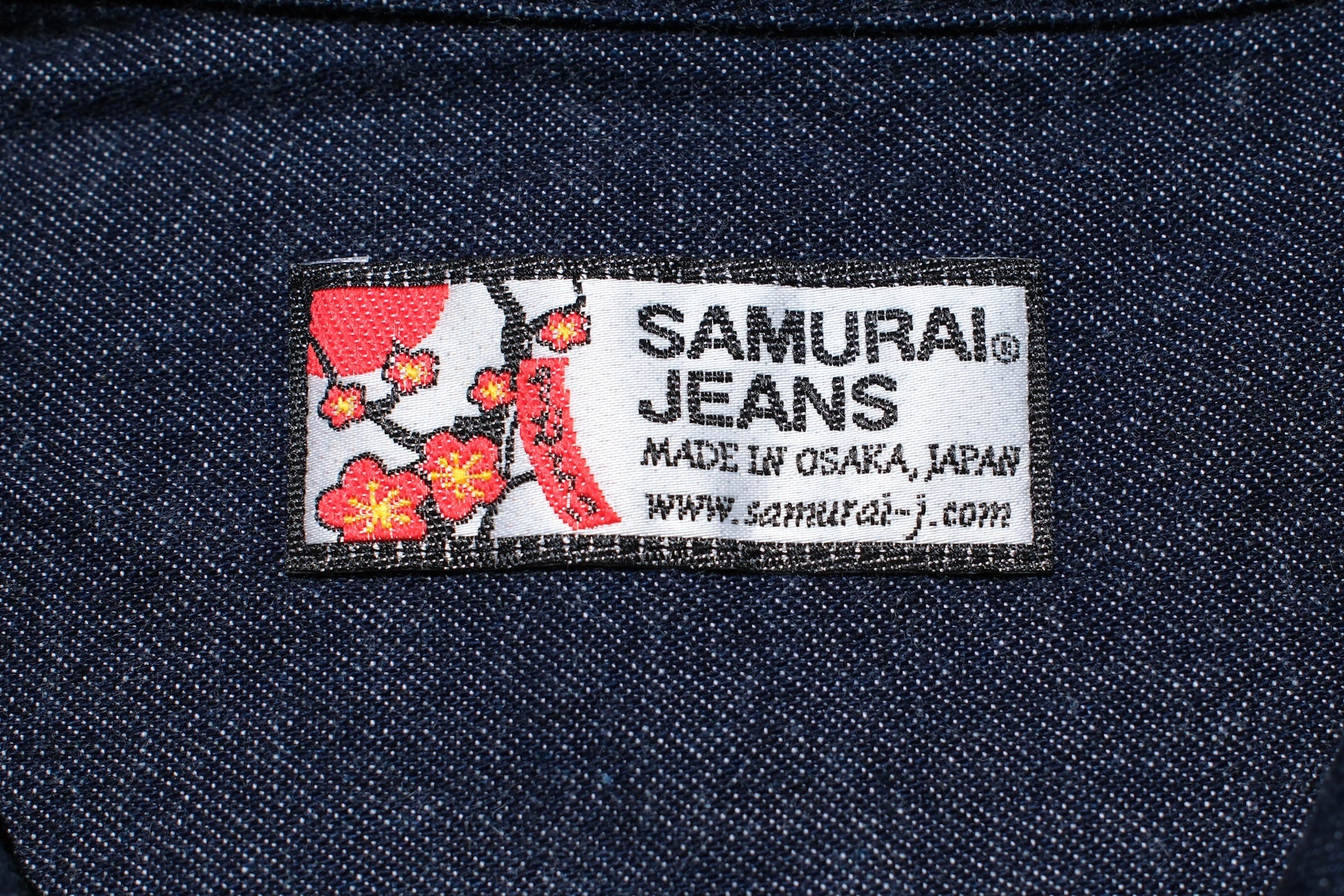 Samurai 8oz Indigo Dyed Denim "Musha-e" 8oz Open Collar S/S Shirt