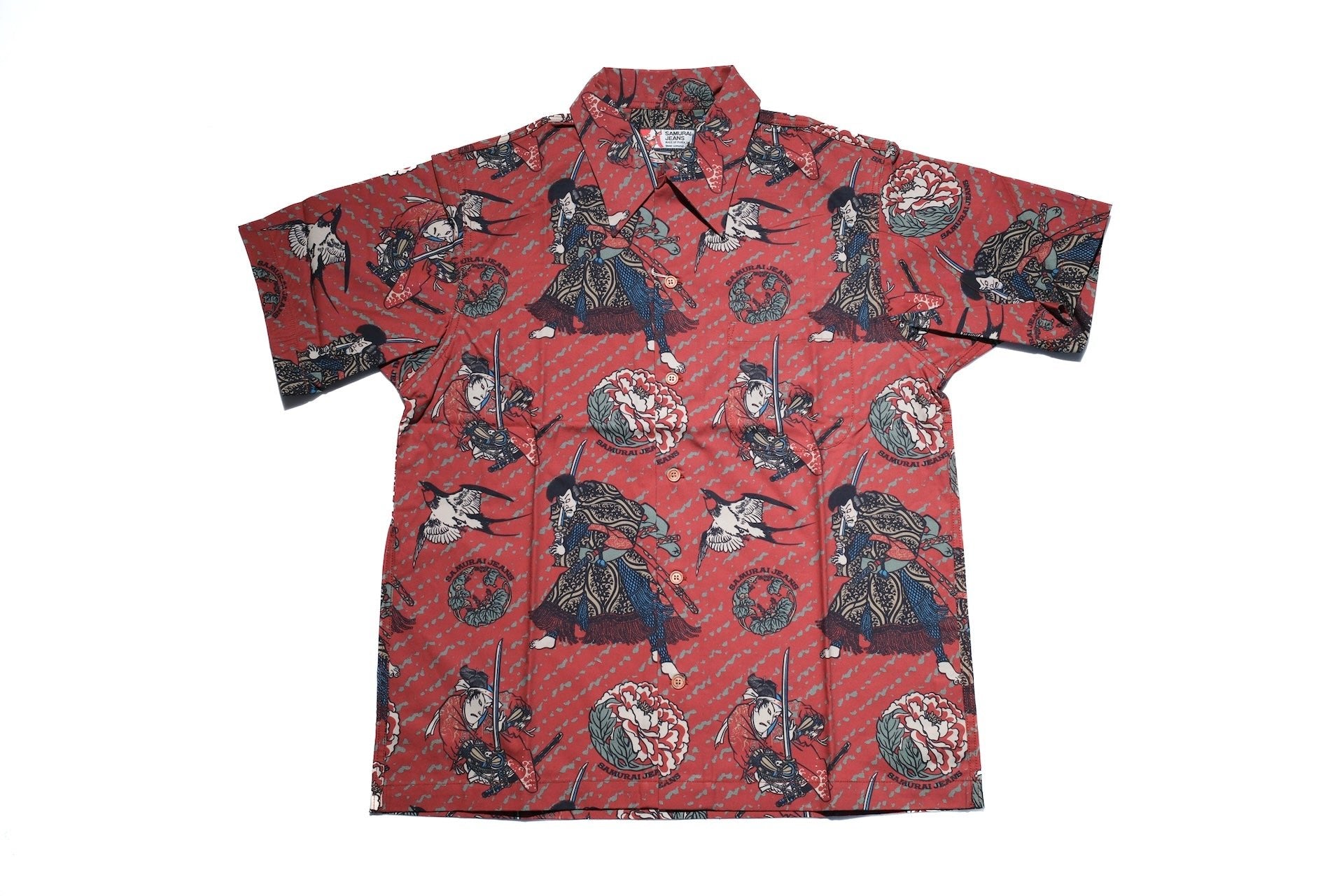 Samurai "Ukiyo-e" S/S Aloha Shirt (Red)