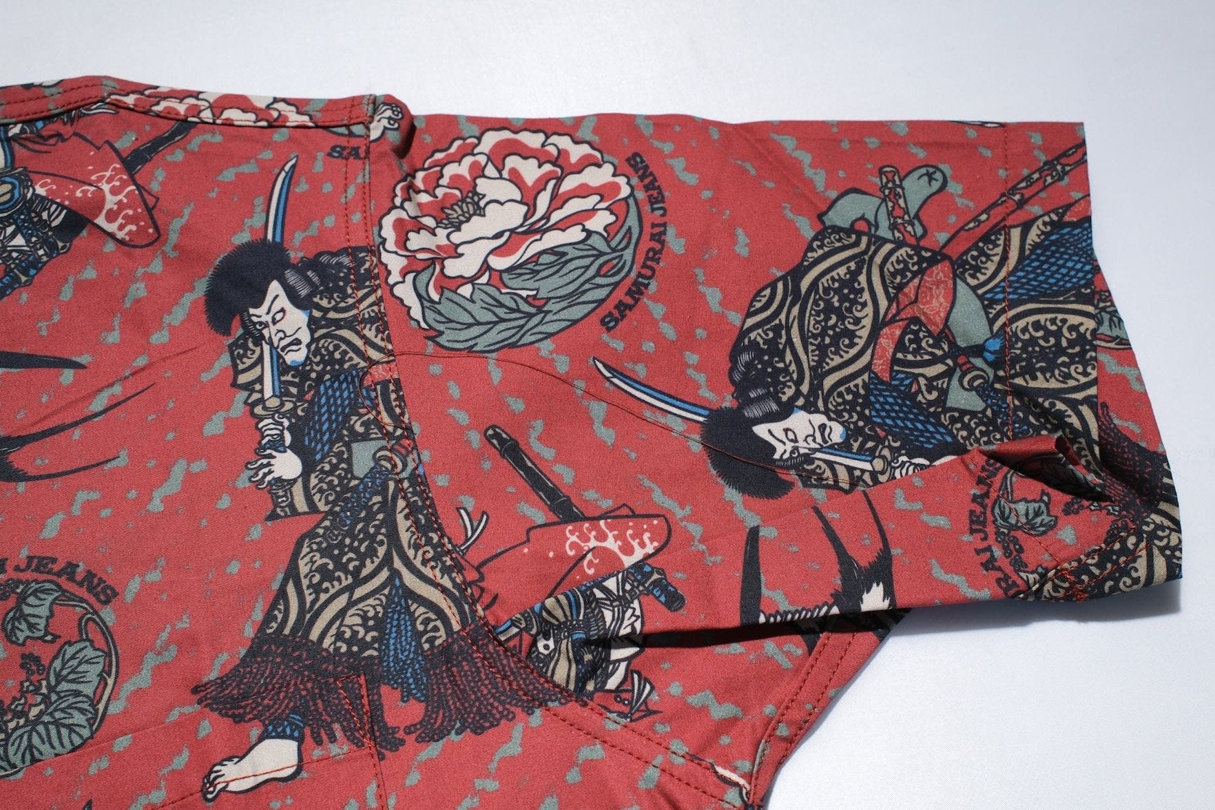 Samurai "Ukiyo-e" S/S Aloha Shirt (Red)