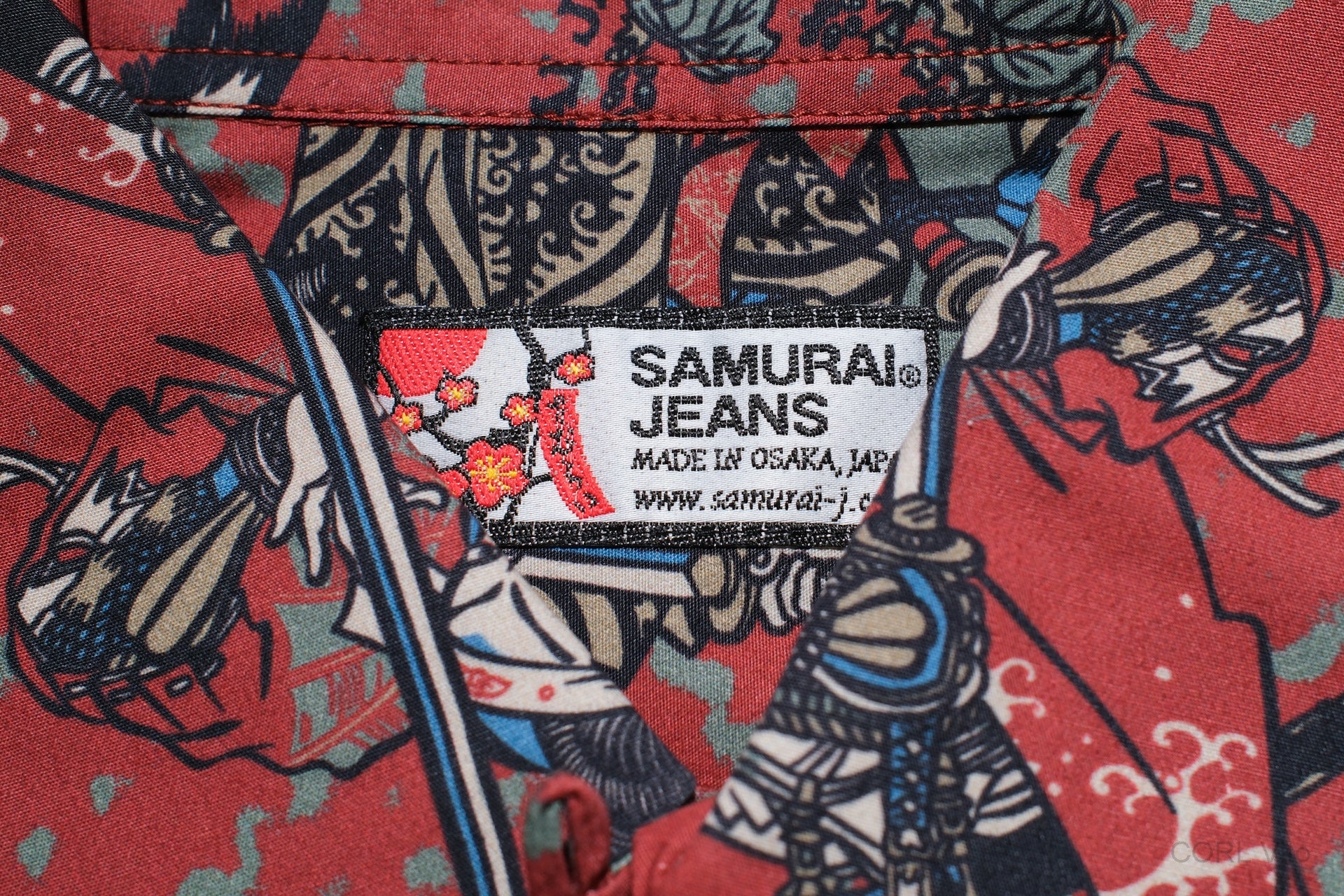 Samurai "Ukiyo-e" S/S Aloha Shirt (Red)