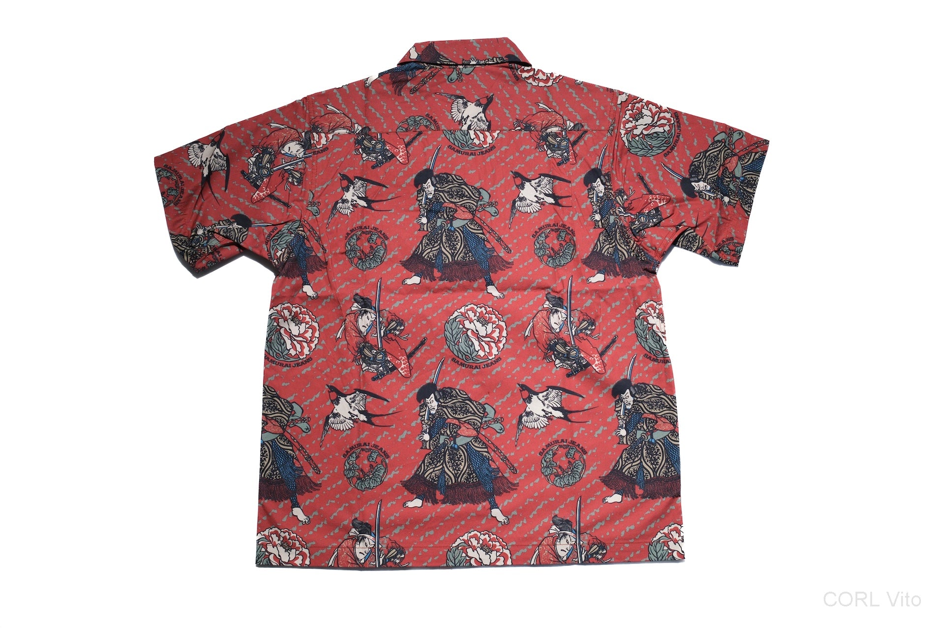 Samurai "Ukiyo-e" S/S Aloha Shirt (Red)