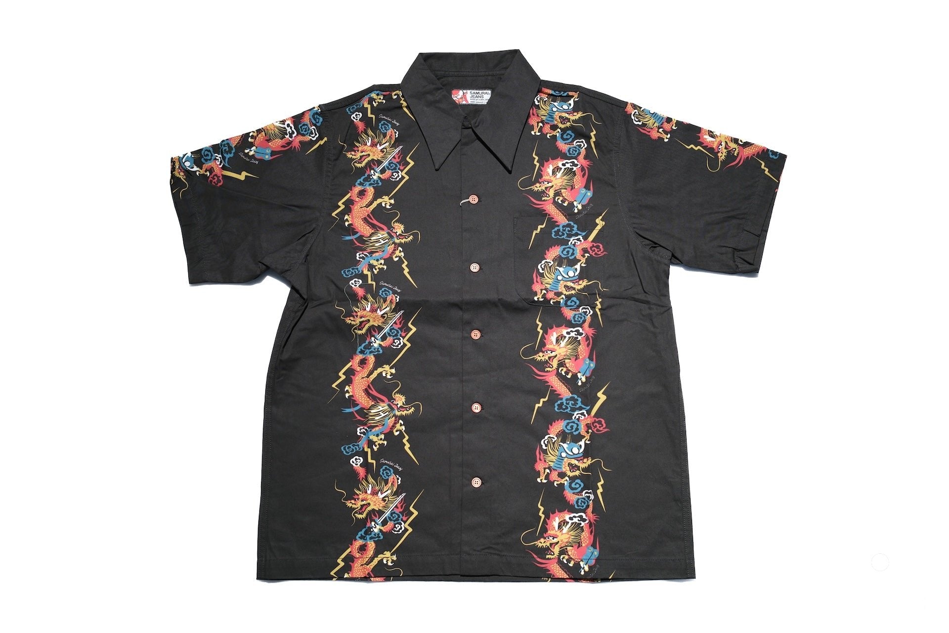 Samurai "Flying Dragon" S/S Aloha Shirt (Black)