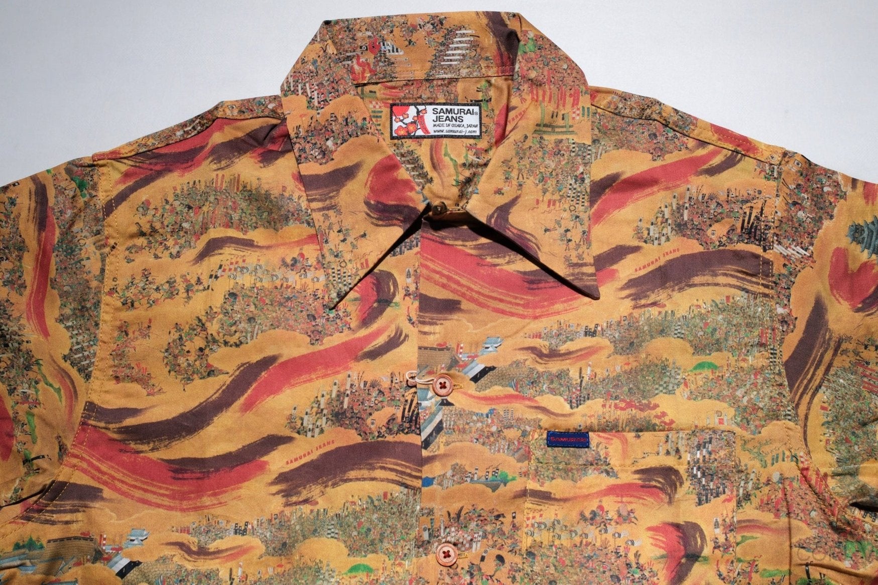 Samurai "Siege of Osaka" S/S Aloha Shirt (Mustard)