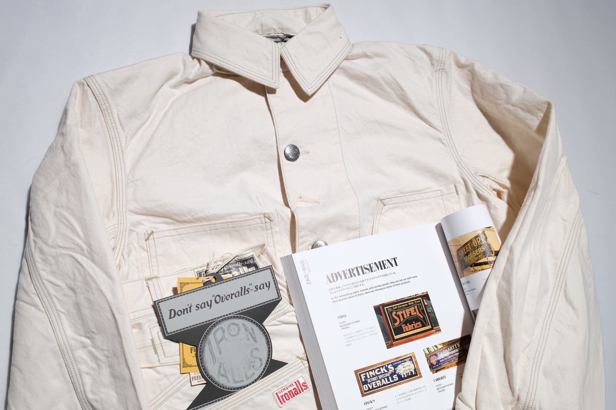 Freewheelers 11oz Lot. 102 "Ironalls" Cotton Drill Overalls (Raw White)