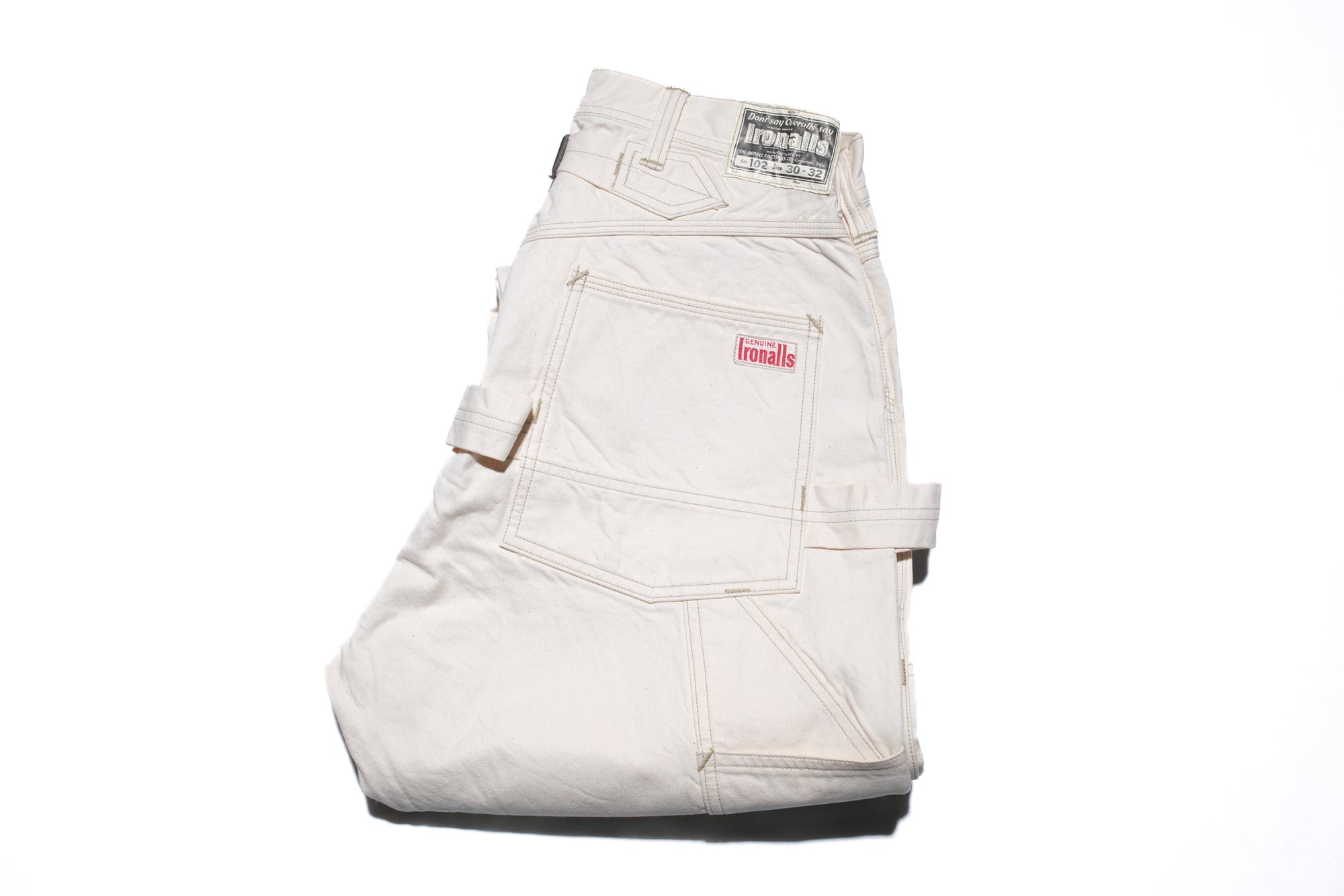 Freewheelers 11oz Lot. 102 "Ironalls" Cotton Drill Overalls (Raw White)