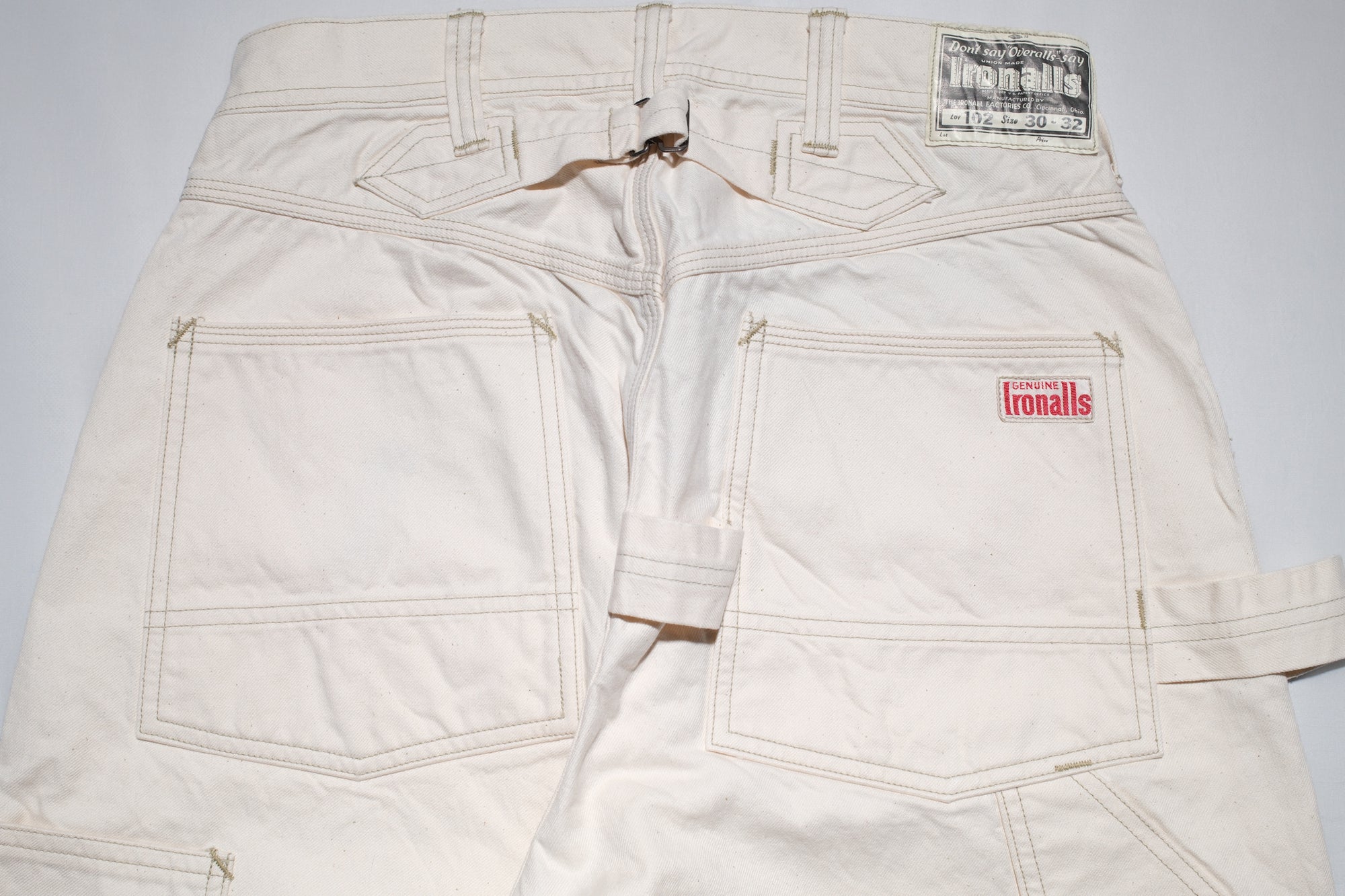 Freewheelers 11oz Lot. 102 "Ironalls" Cotton Drill Overalls (Raw White)