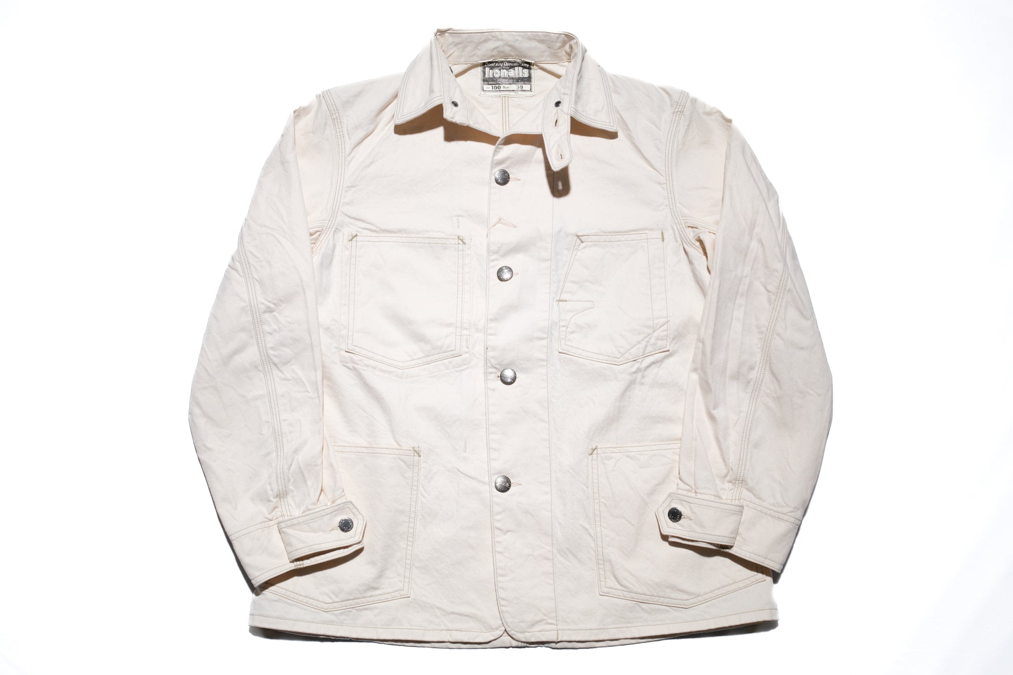 Freewheelers 11oz Lot. 100 "Ironalls" Cotton Drill Jacket (Raw White)