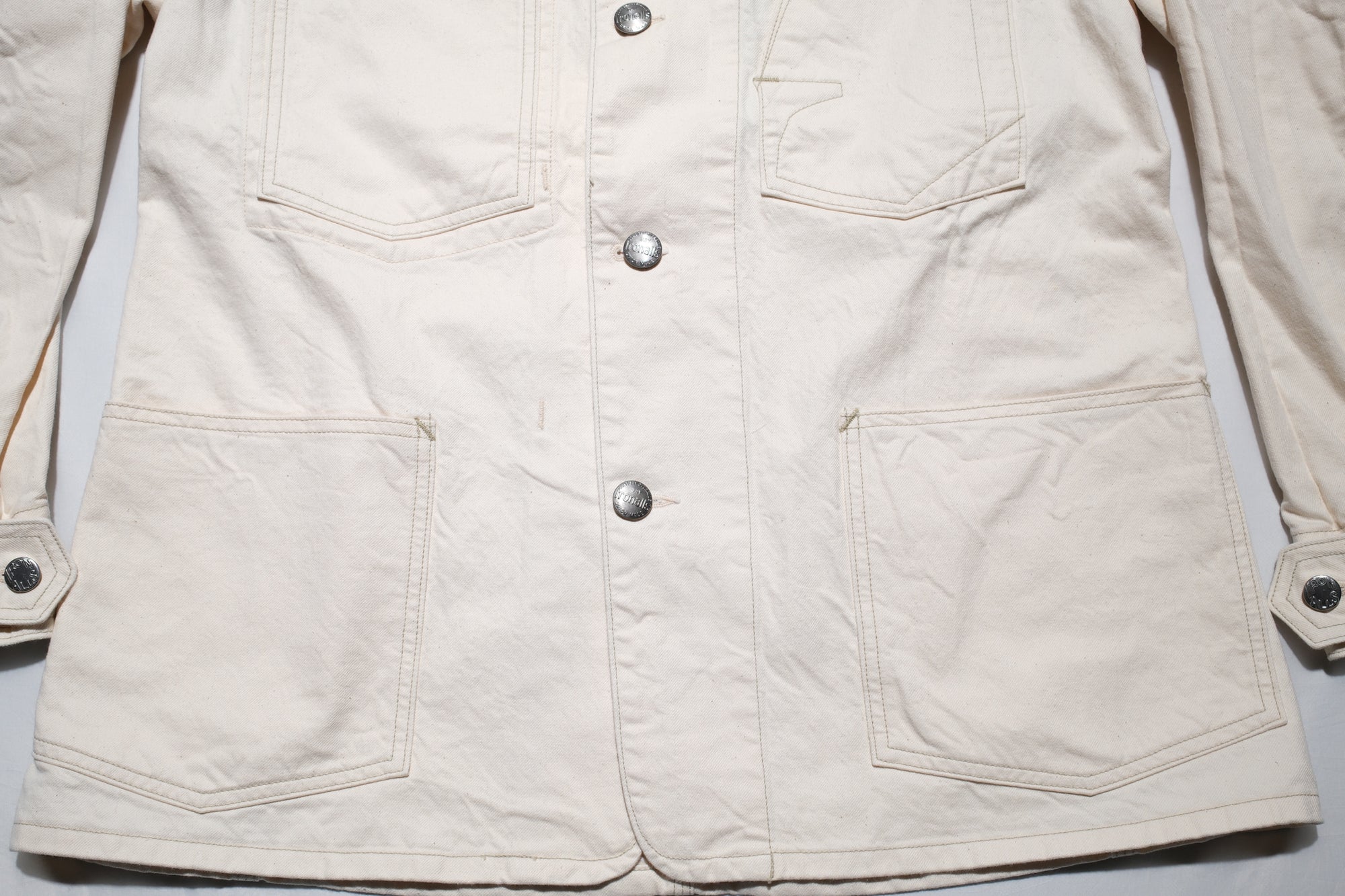 Freewheelers 11oz Lot. 100 "Ironalls" Cotton Drill Jacket (Raw White)