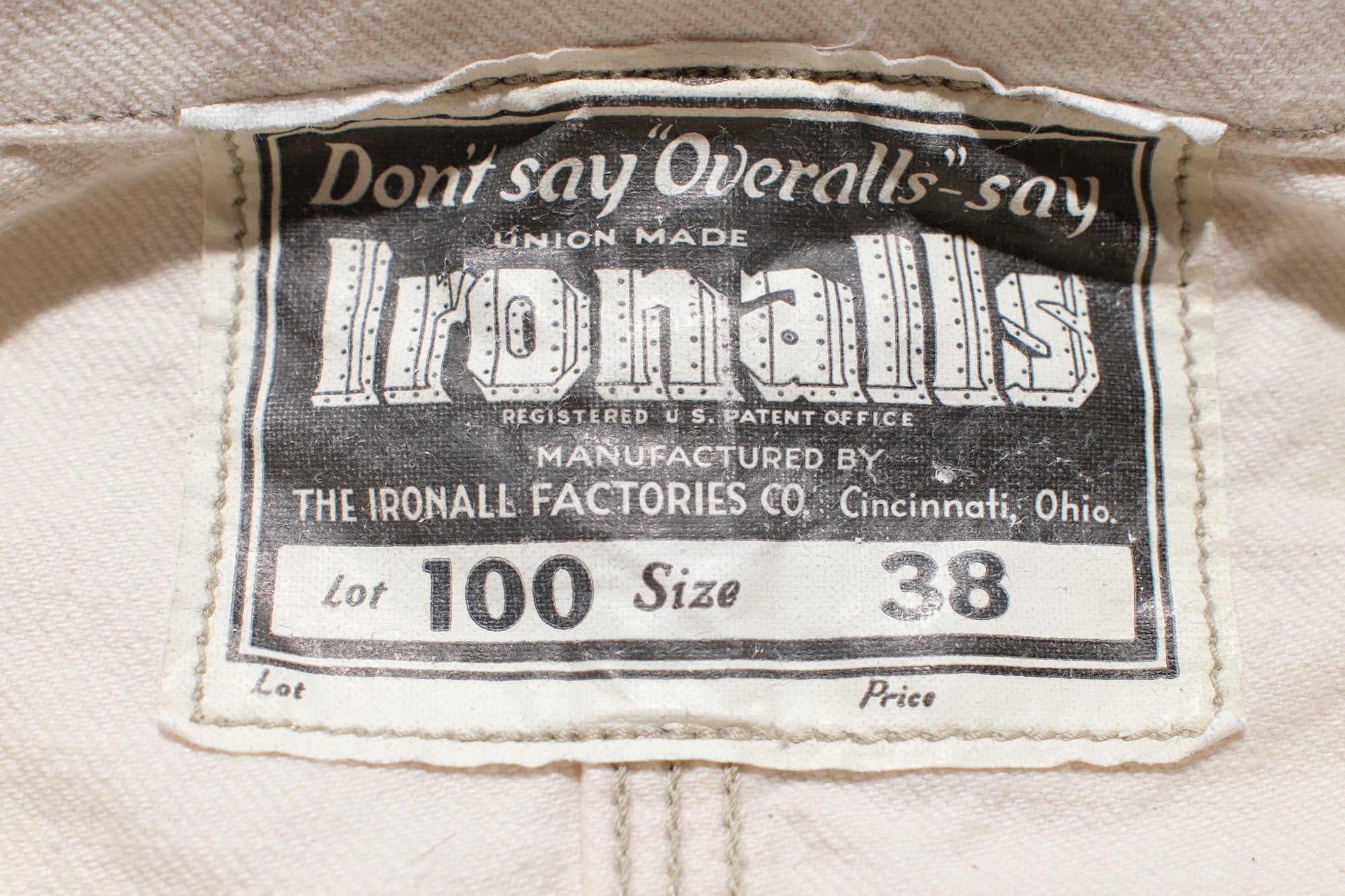Freewheelers 11oz Lot. 100 "Ironalls" Cotton Drill Jacket (Raw White)