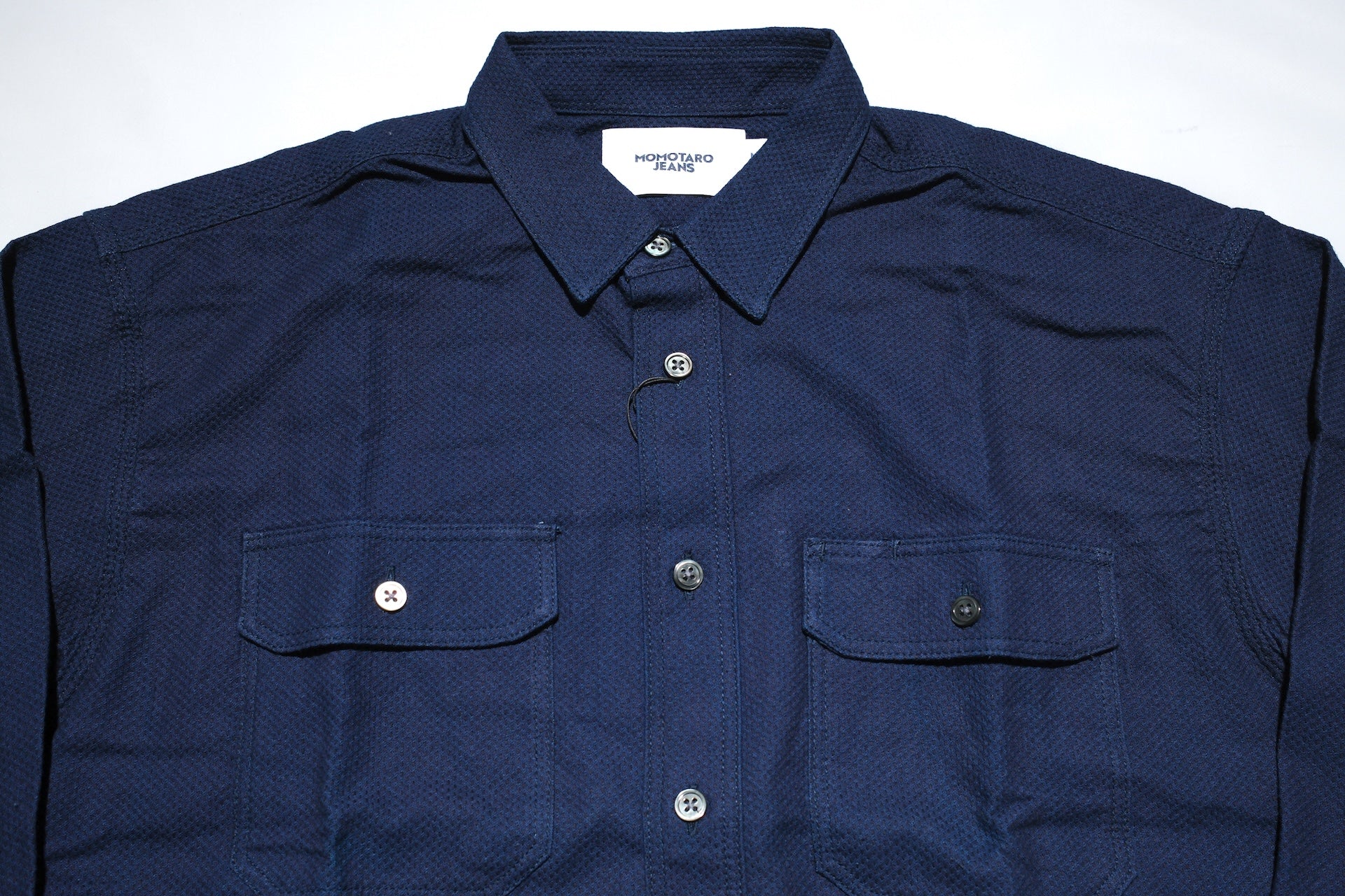 MOMOTARO JEANS 8oz Indigo Dyed “Classic Sashiko” CPO Shirt