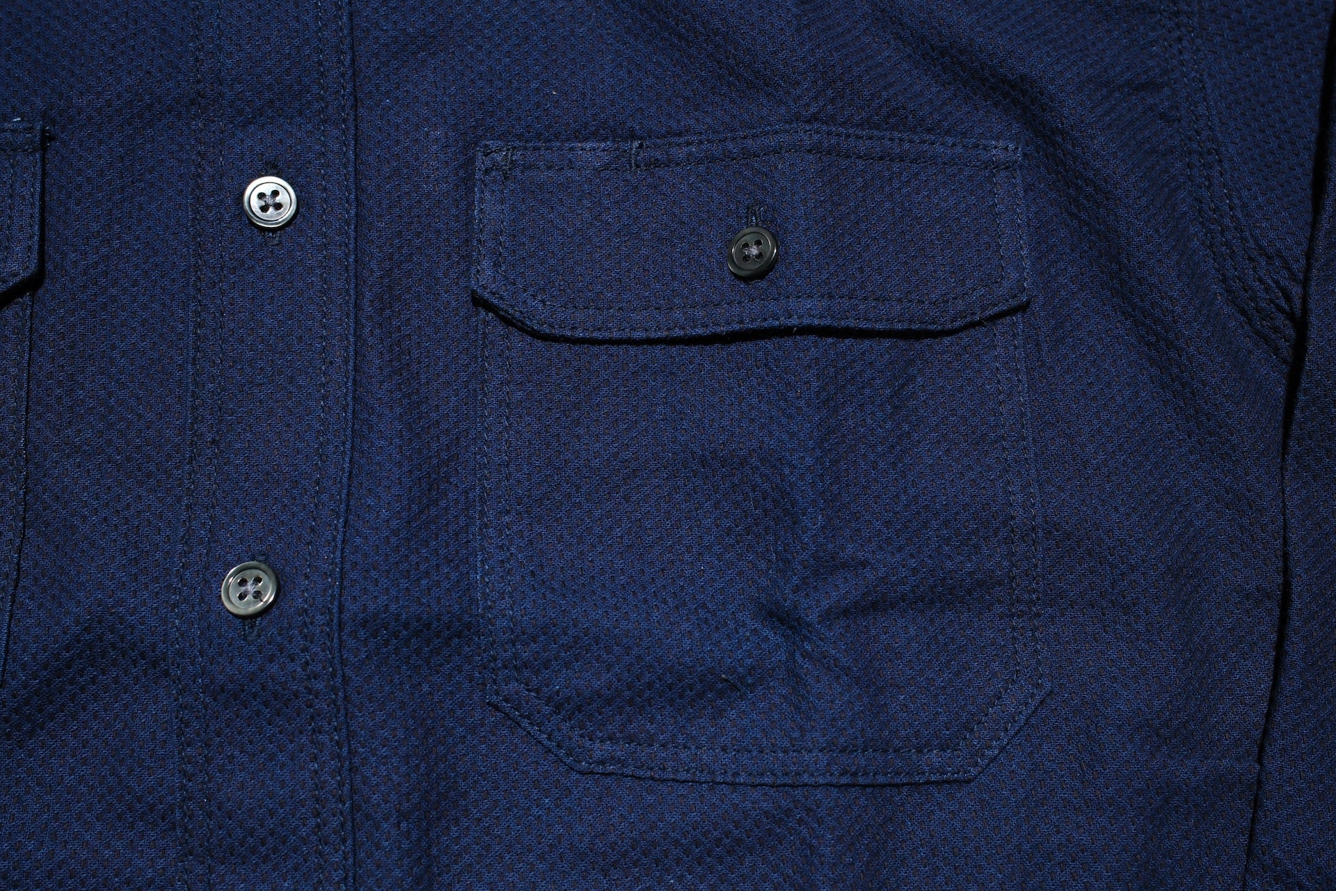 MOMOTARO JEANS 8oz Indigo Dyed “Classic Sashiko” CPO Shirt