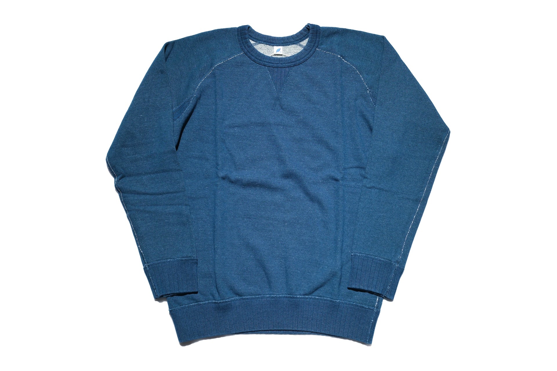 Pure Blue Japan "Slub Yarn" Raglan Sweatshirt (Greencast Indigo)