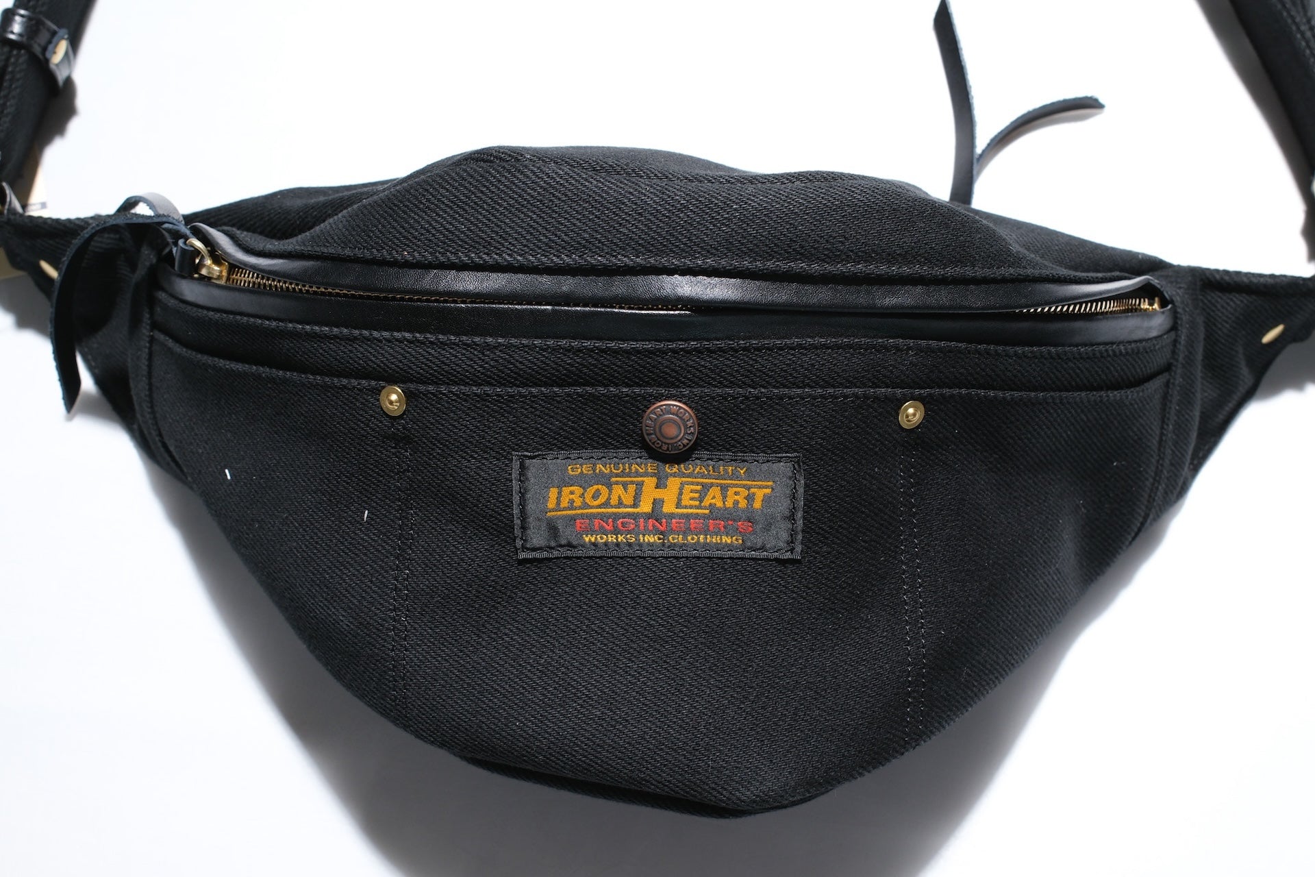 Iron Heart 21oz "Superblack" Denim Waist Bag