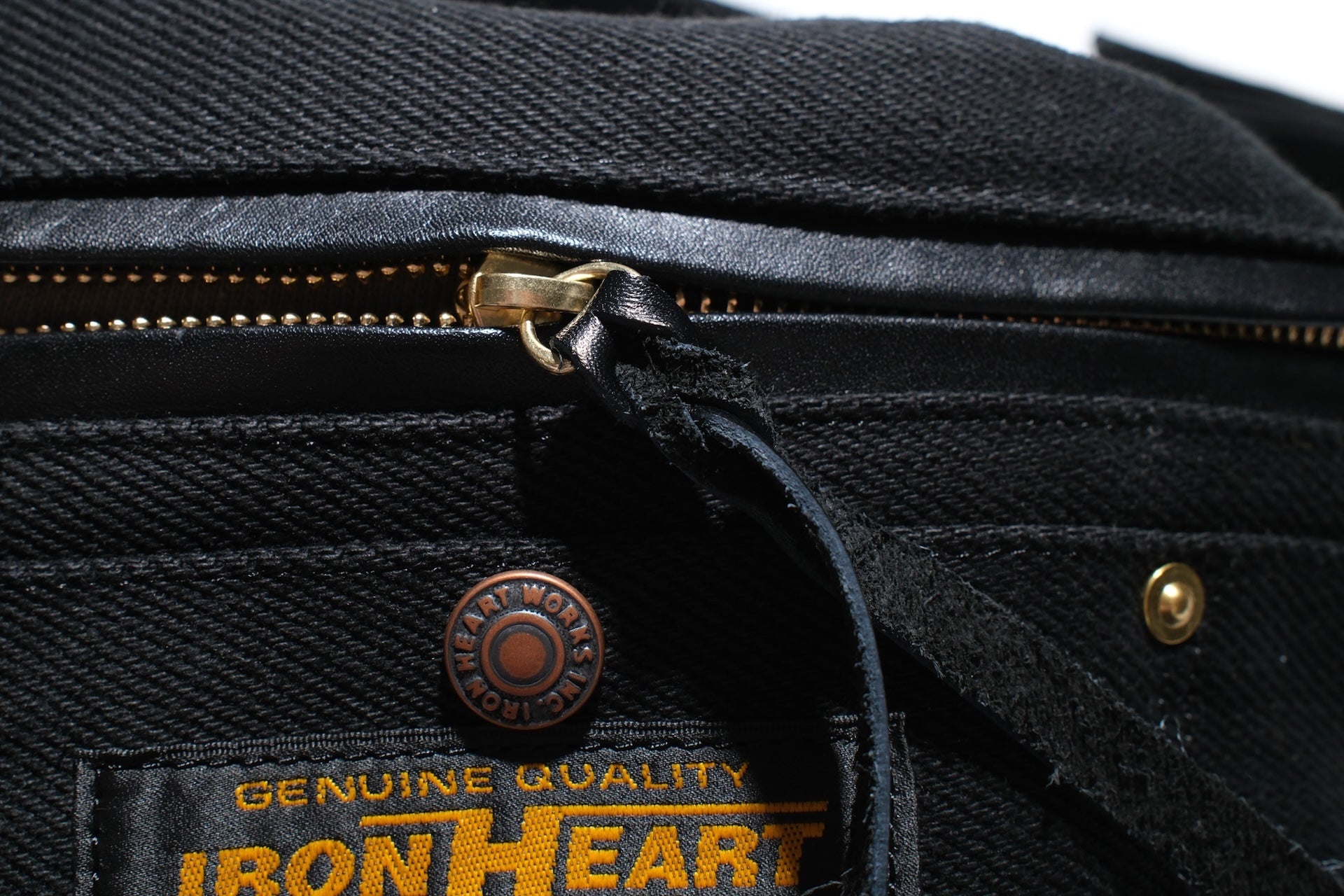 Iron Heart 21oz "Superblack" Denim Waist Bag