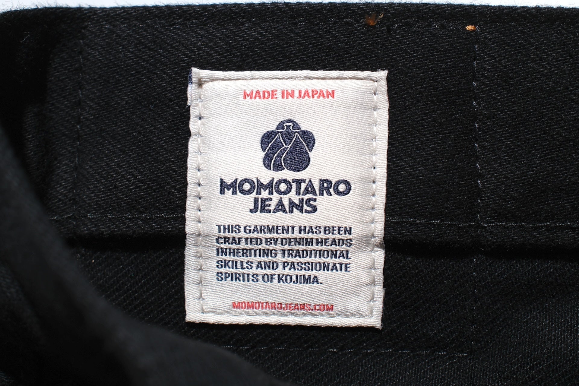 MOMOTARO JEANS 15oz “Kyoto Montskuki” Ultimate-Black Denim (Classic Straight fit)
