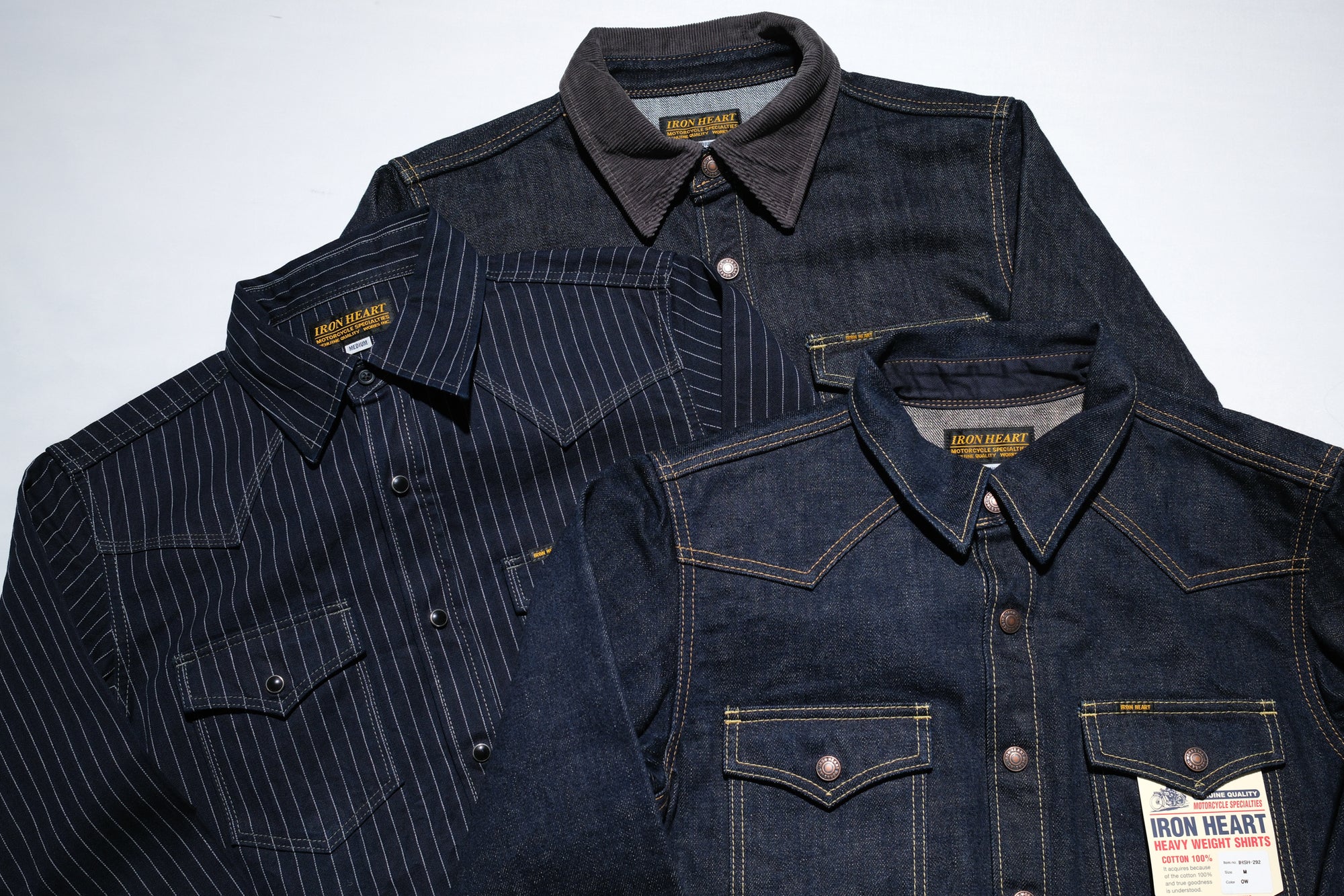 Iron Heart 16oz Indigo Dyed Selvage Denim CPO Jacketed Shirt