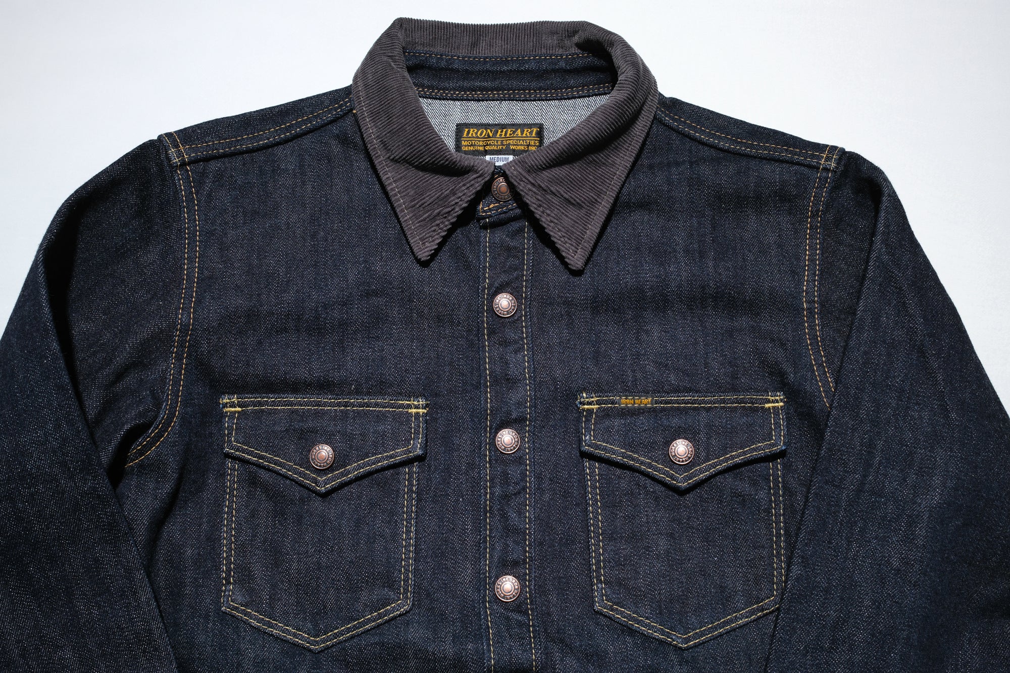Iron Heart 16oz Indigo Dyed Selvage Denim CPO Jacketed Shirt
