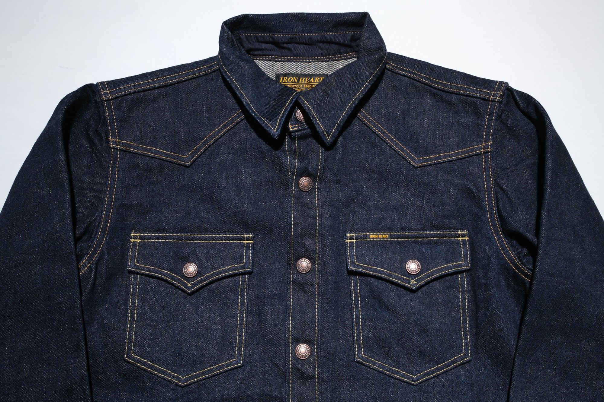 Iron Heart 18oz Indigo Dyed Selvage Denim CPO Jacketed Shirt
