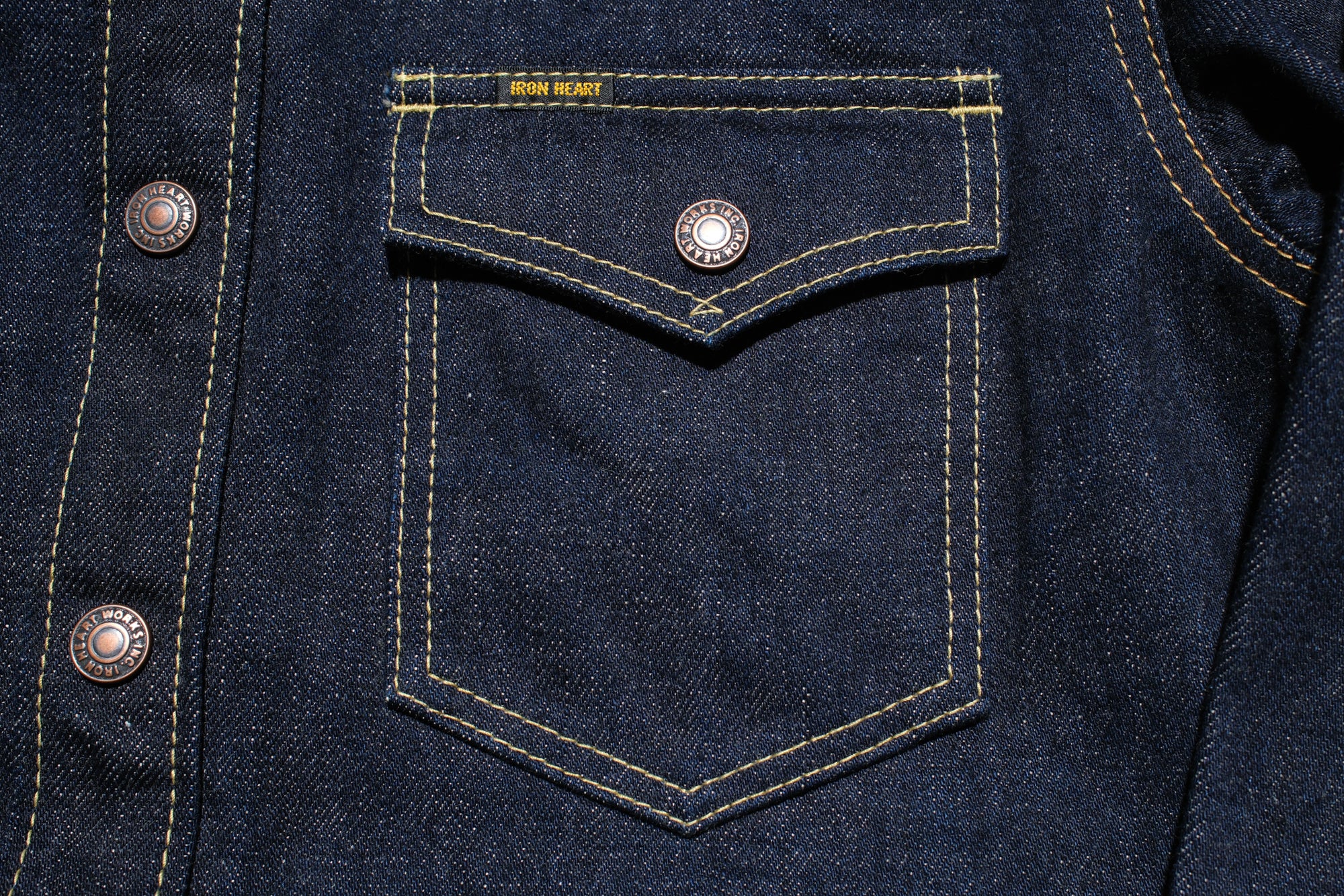Iron Heart 18oz Indigo Dyed Selvage Denim CPO Jacketed Shirt