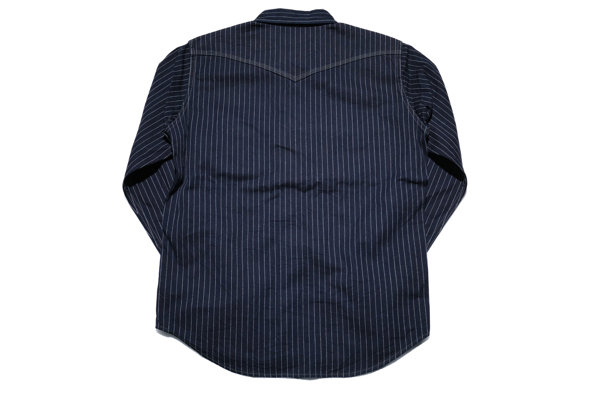 Iron Heart 8.5oz Indigo Dyed Herringbone Stripe Western Shirt