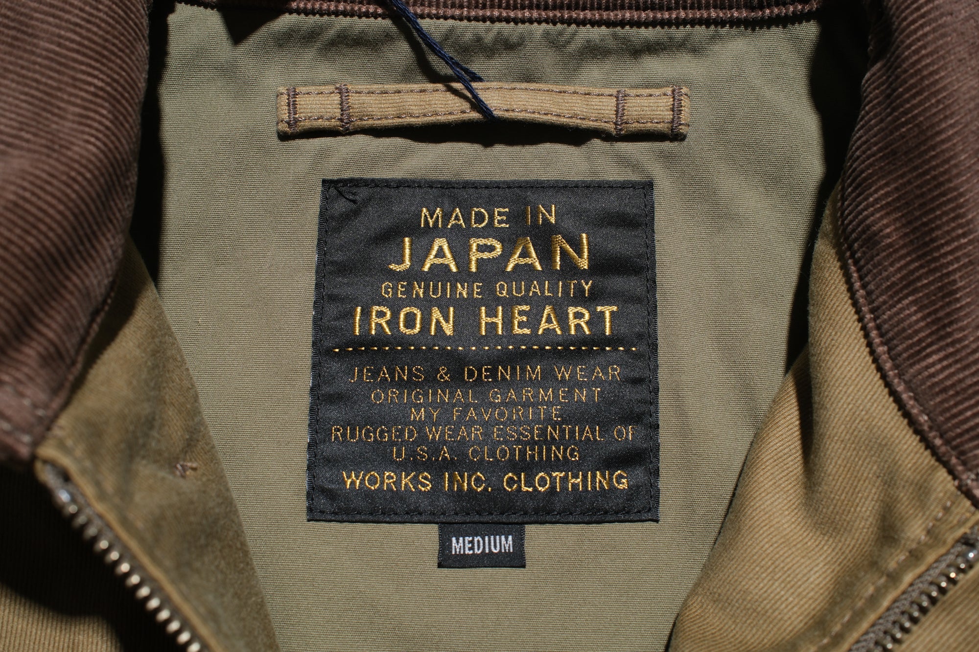 Iron Heart 12oz Whipcord "Multi-Season" N-1 Deck Jacket (Khaki)